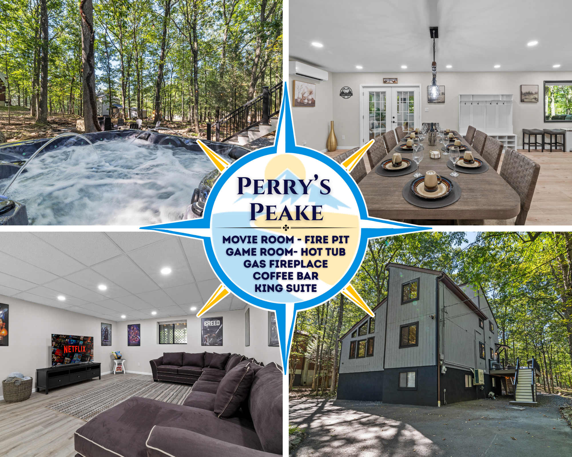 Near Ski Resorts with Hot Tub, Game and Movie Room