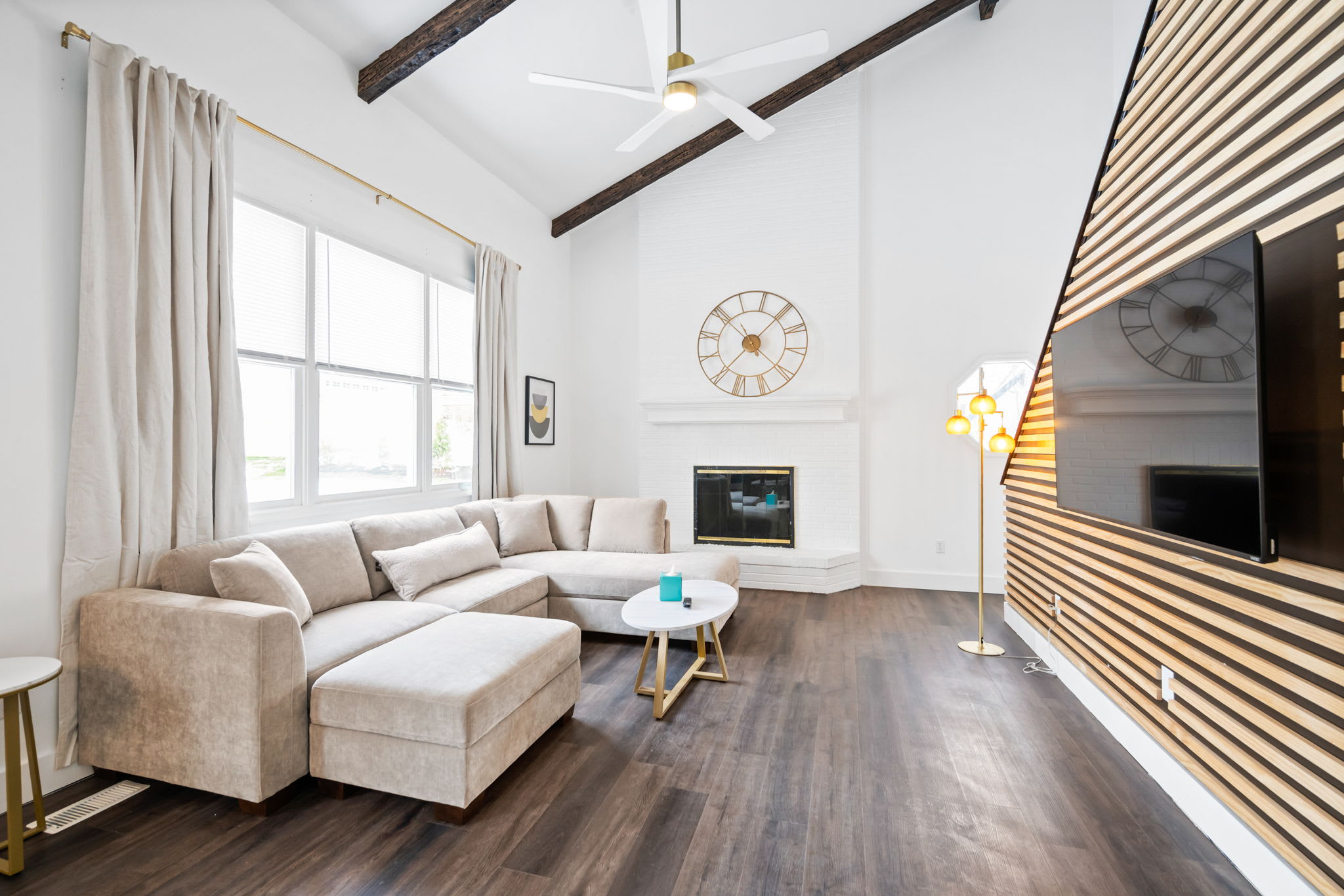 Unwind & stream your favorites on the smart TV in the cozy living room