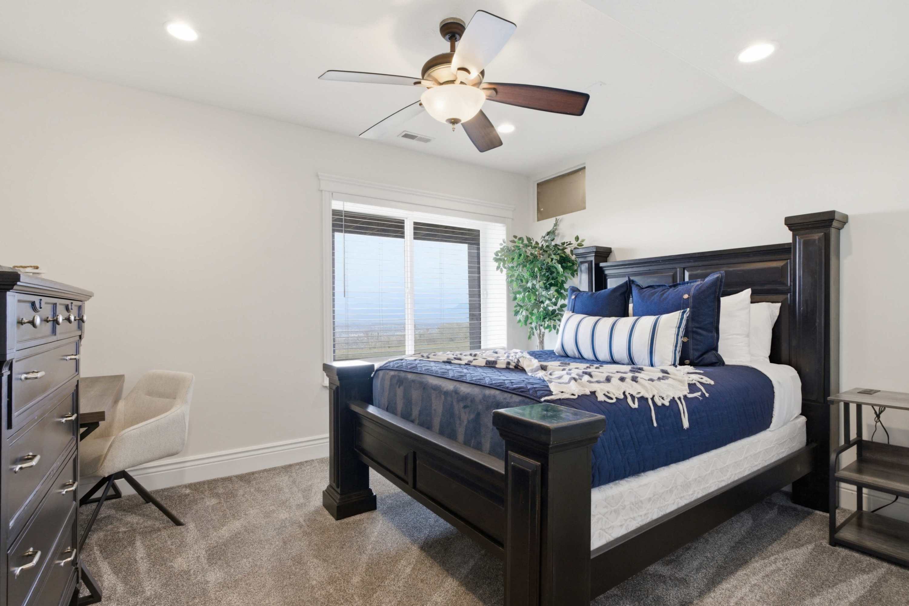 Private bedroom with plush bedding and modern finishes