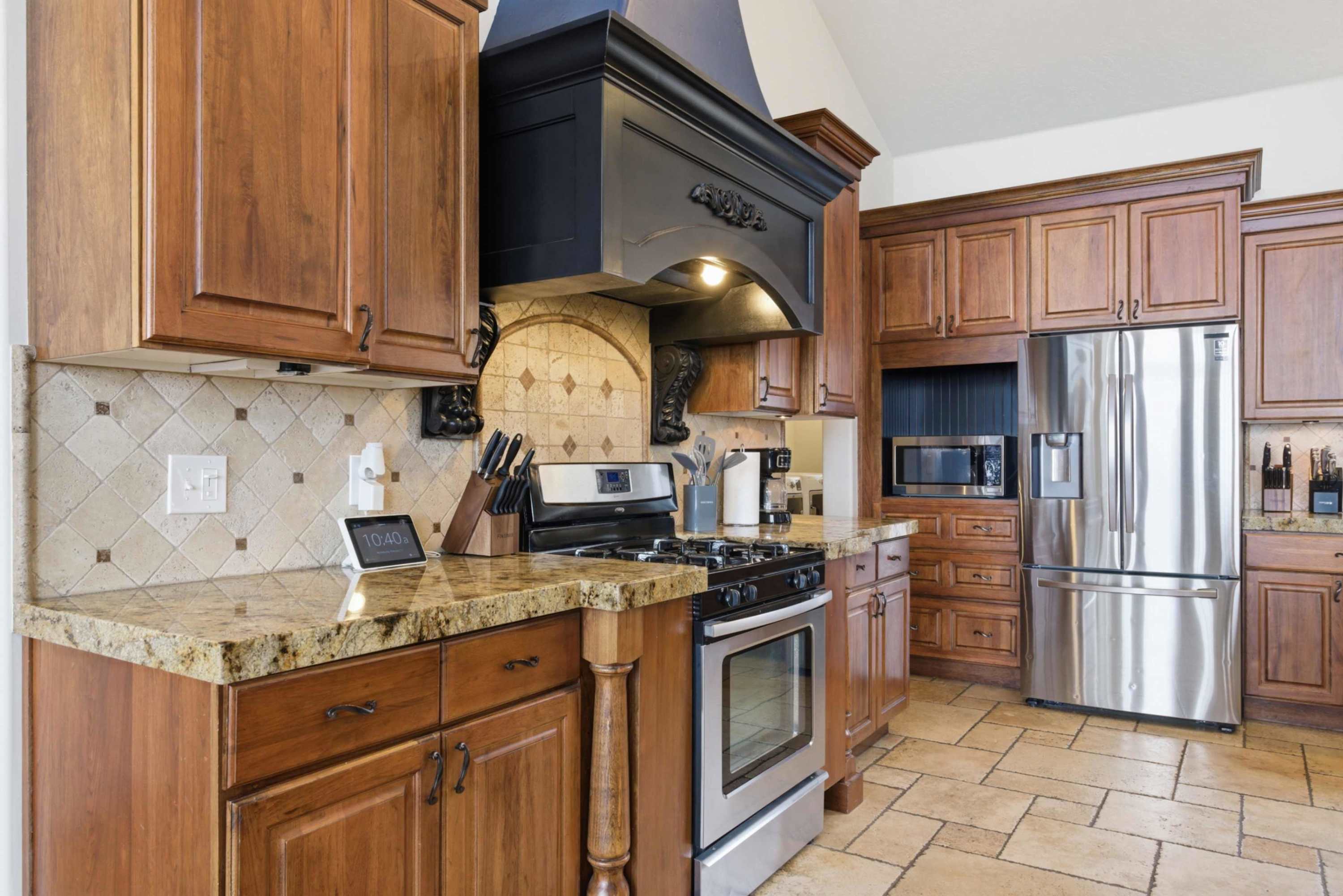 High-end appliances and spacious layout ideal for cooking for all the guests