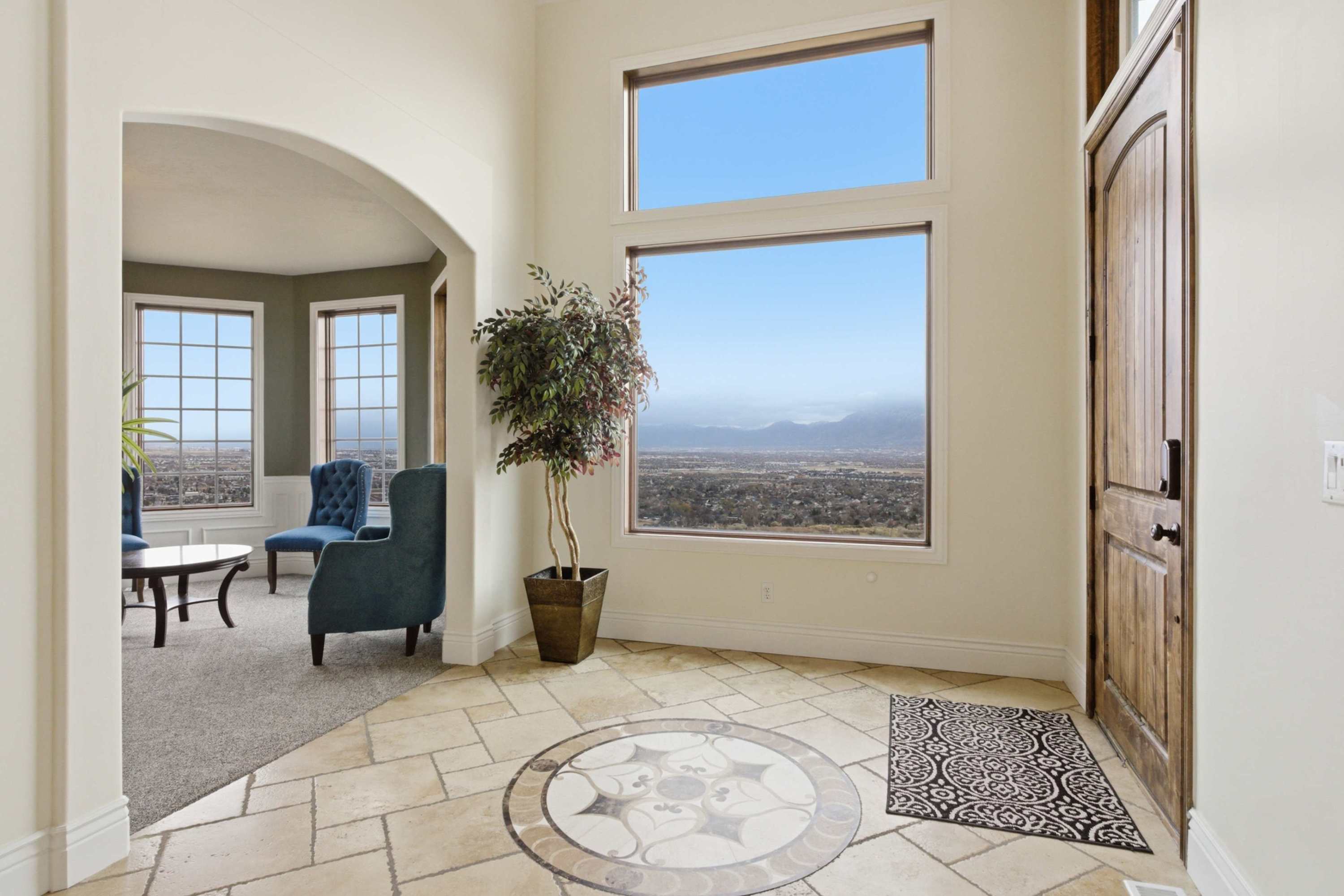 Inviting sitting nook with incredible valley views