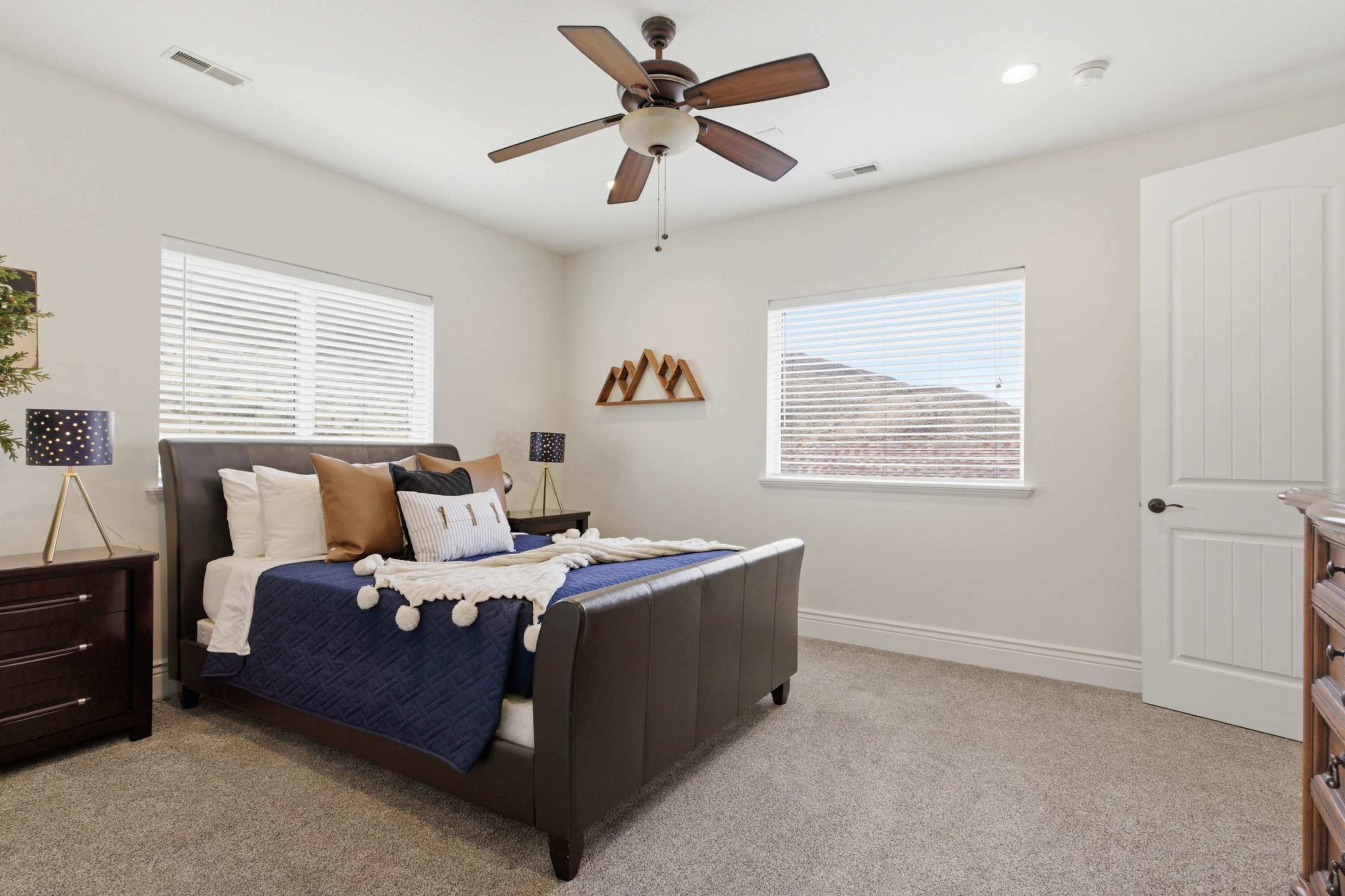 Comfortable bedroom designed for rest and relaxation