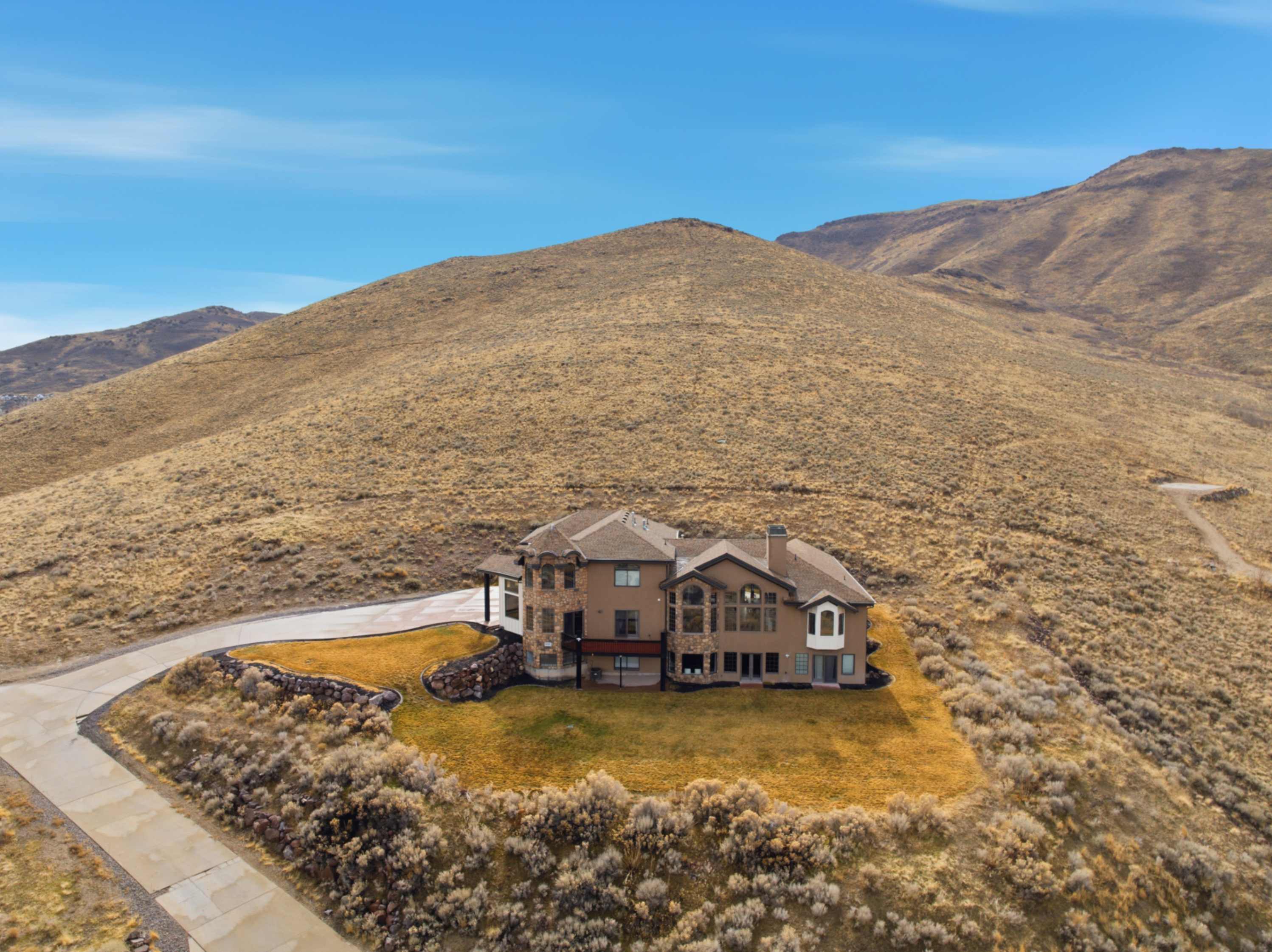 Aerial view showcasing the stunning hillside setting in Herriman