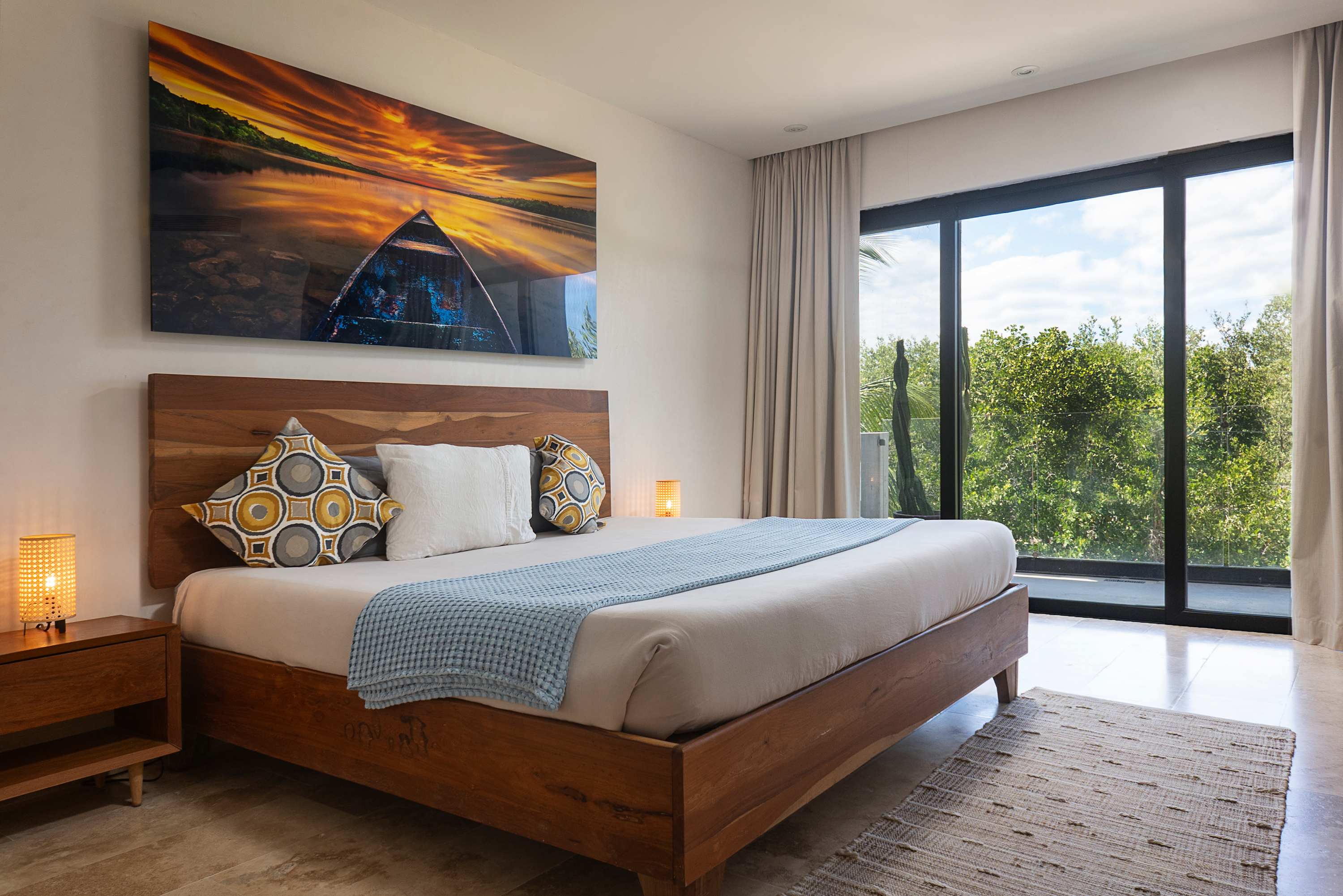 Spacious and comfortable bedroom with a king-size bed