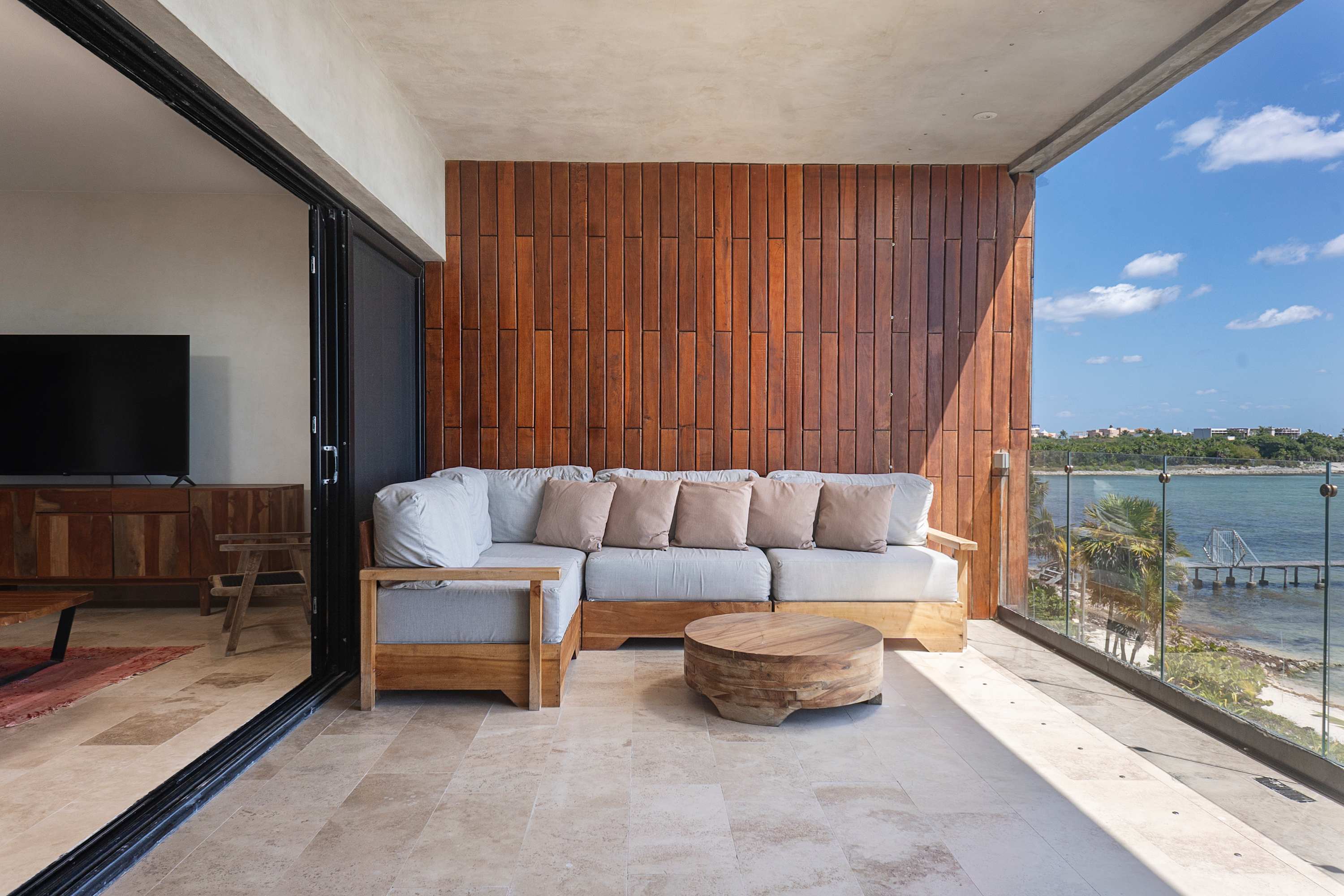 Enjoy a private terrace overlooking the ocean.