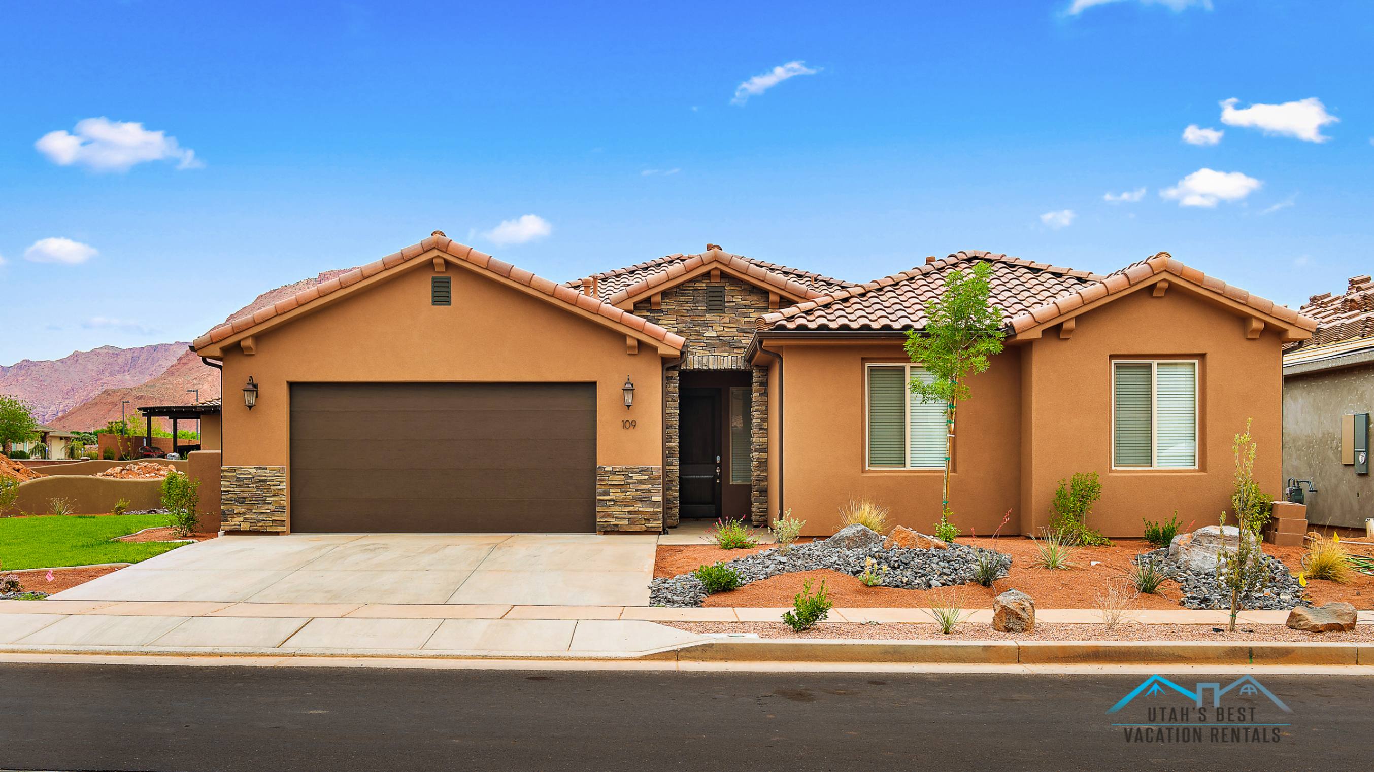 109 - Front exterior - backs the private water park and lazy river