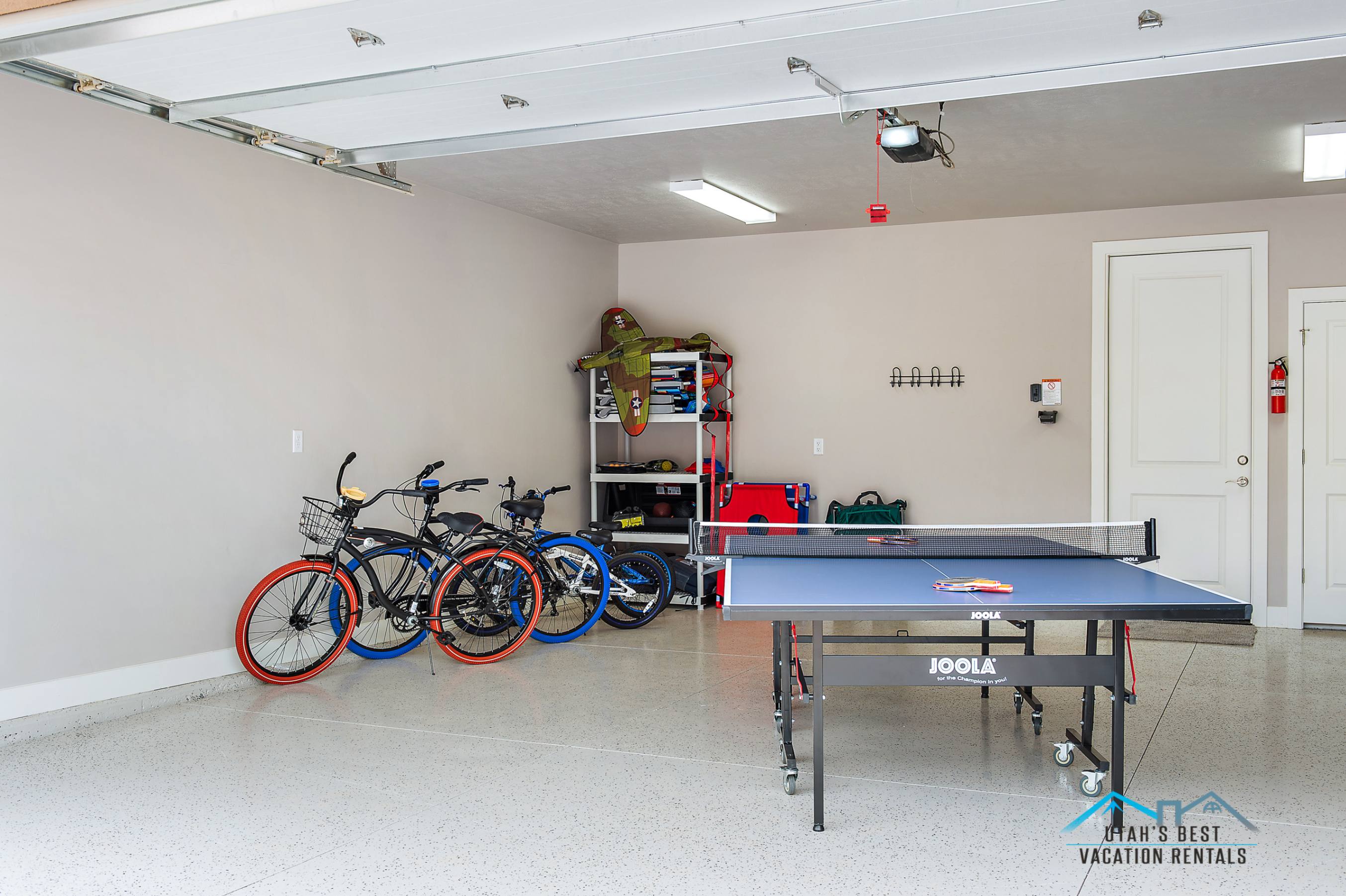 109 - Ping pong in garage and bikes provided with play equipment