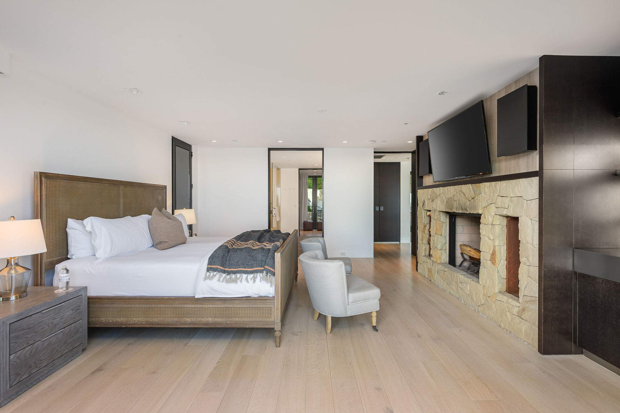 Wake up to the sound of waves in this Malibu oceanfront villa.