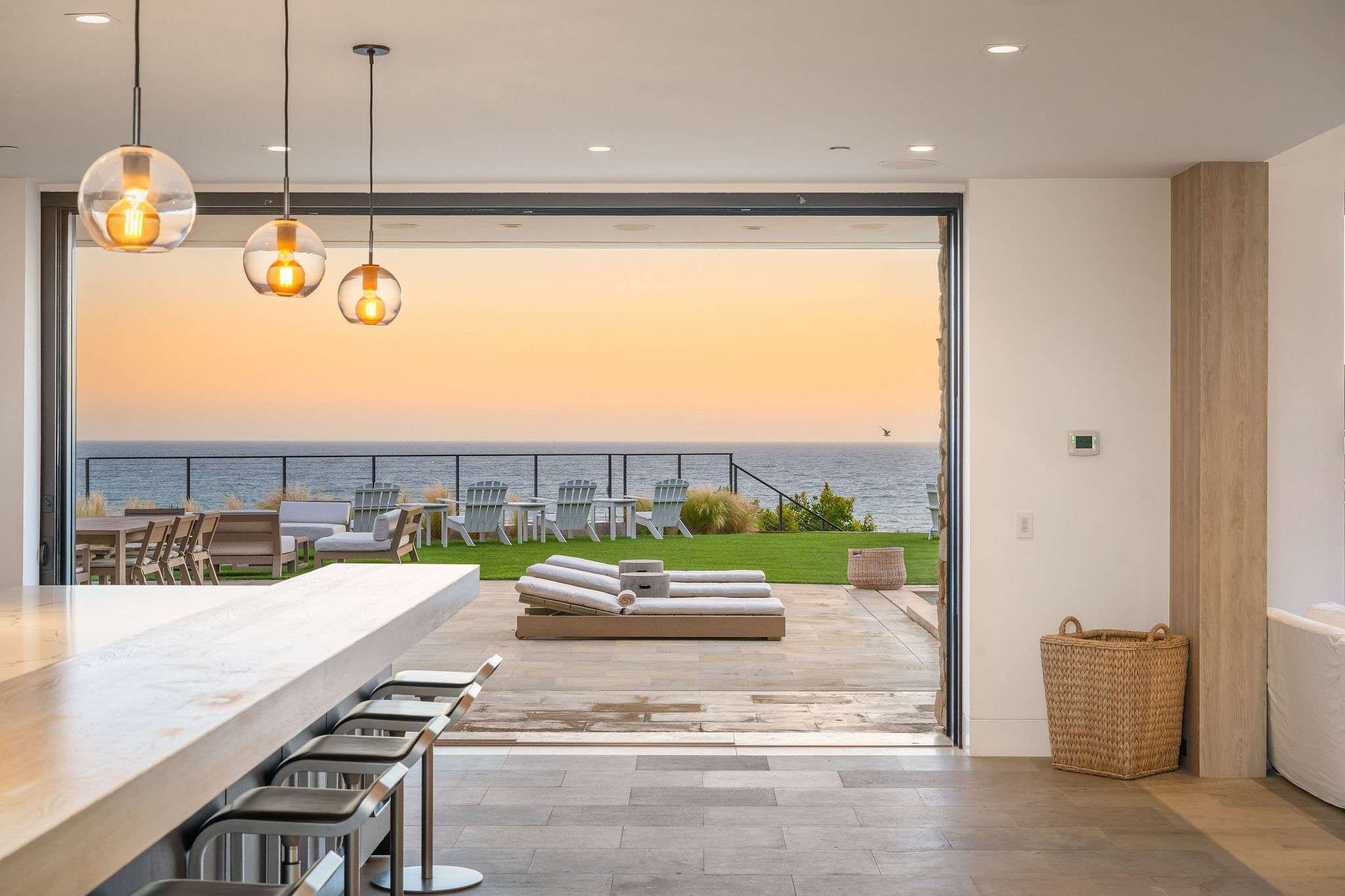 This Malibu villa offers unforgettable ocean sunsets every evening.