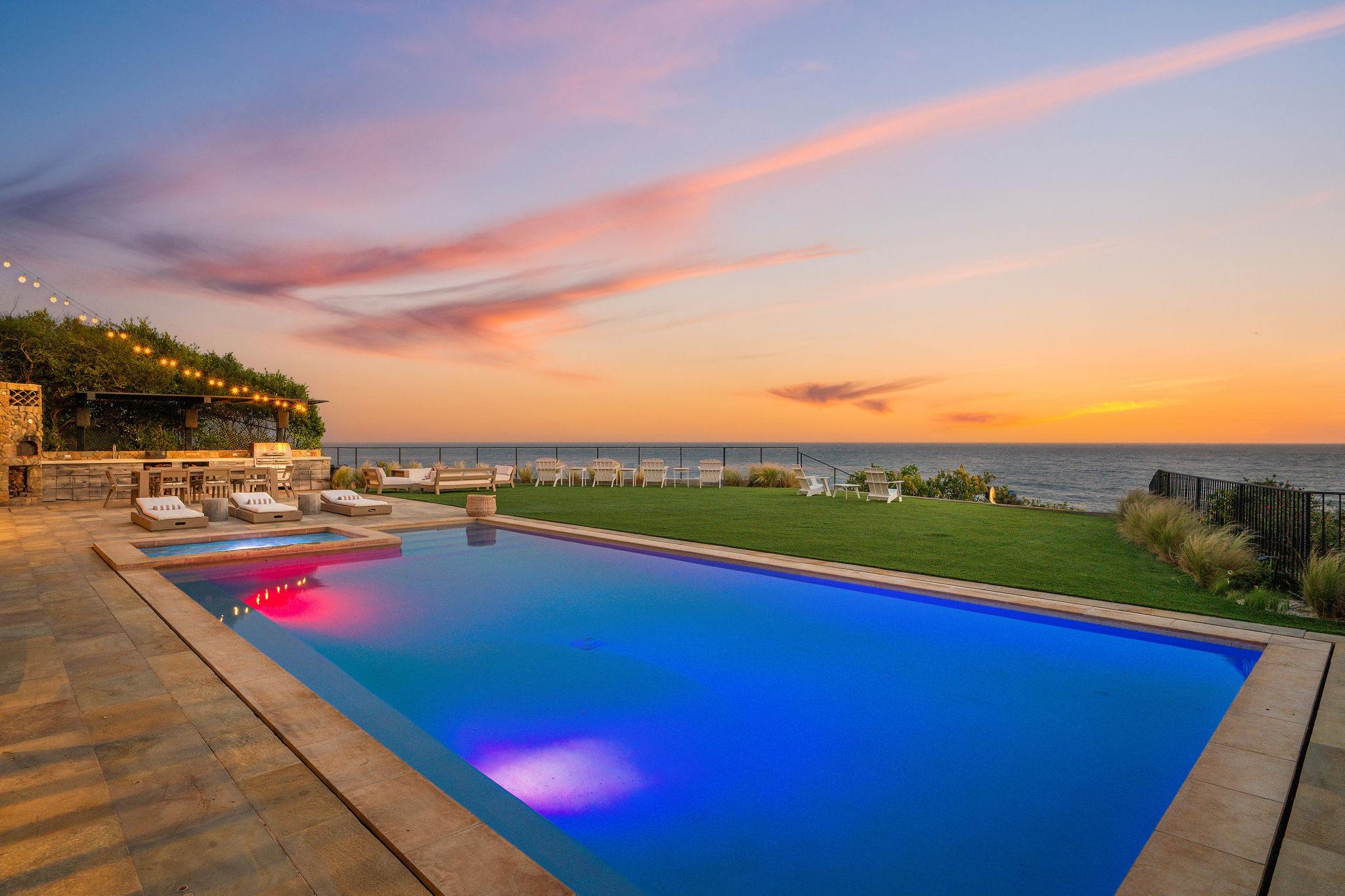 Experience the magic of Malibu sunsets over the Pacific Ocean.