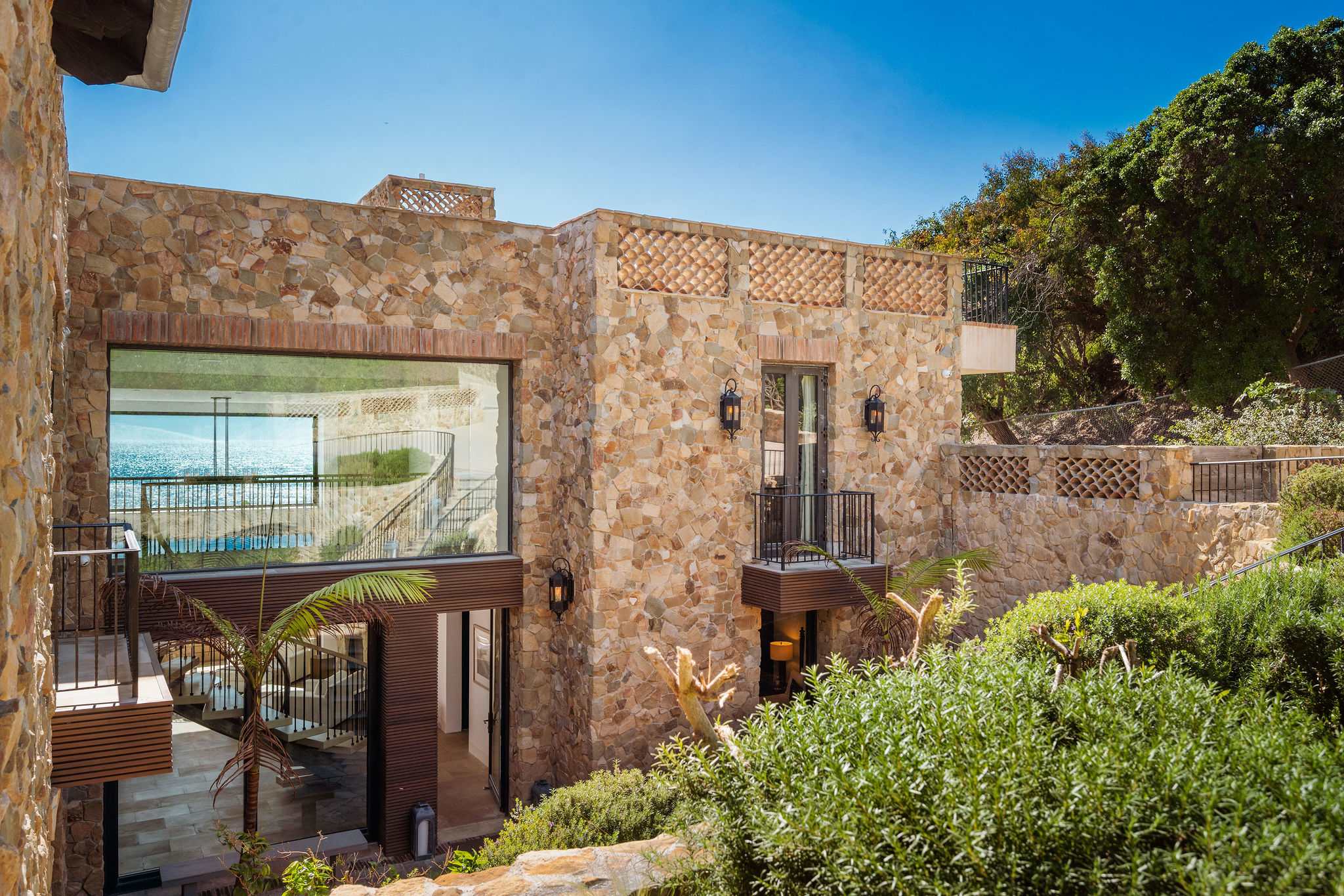 A peaceful outdoor living space overlooking Malibu’s coastline.