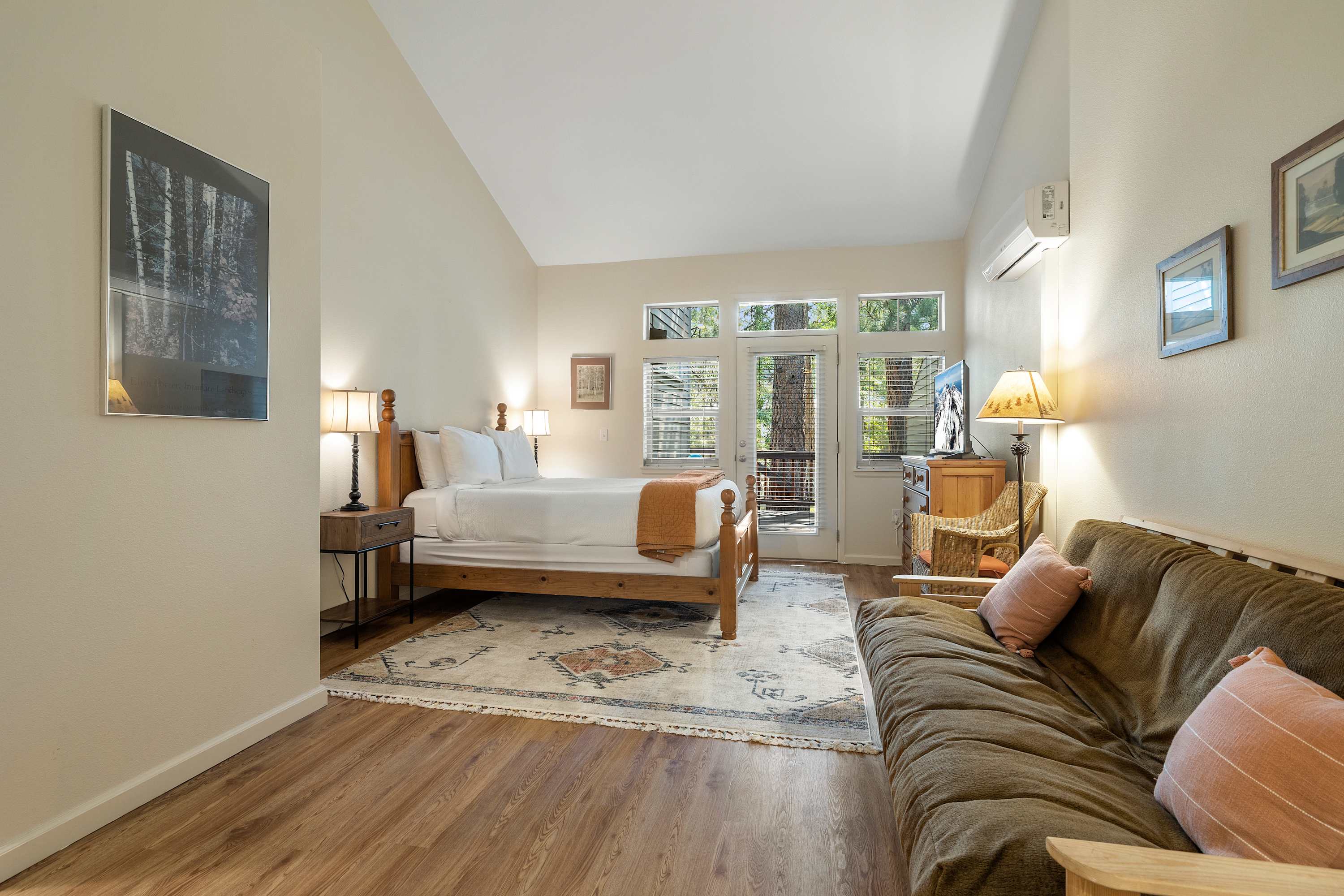 Spacious Queen Bedroom with Smart TV & sitting area and deck access 