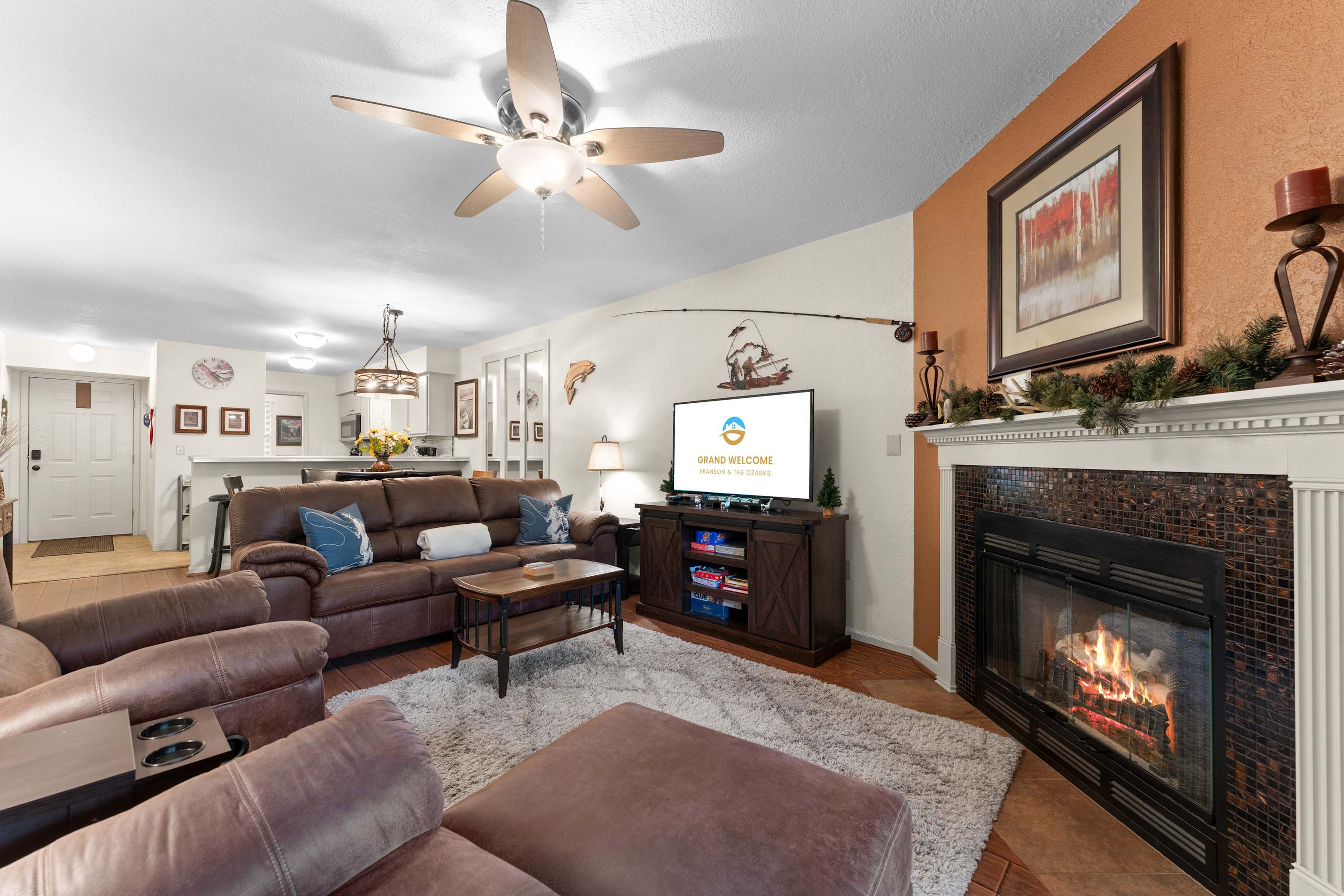 Curl up in the inviting living room & stream your favorites on the smart TV​