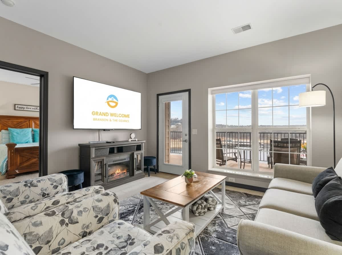 Curl up in the airy living room & enjoy a movie night at home​