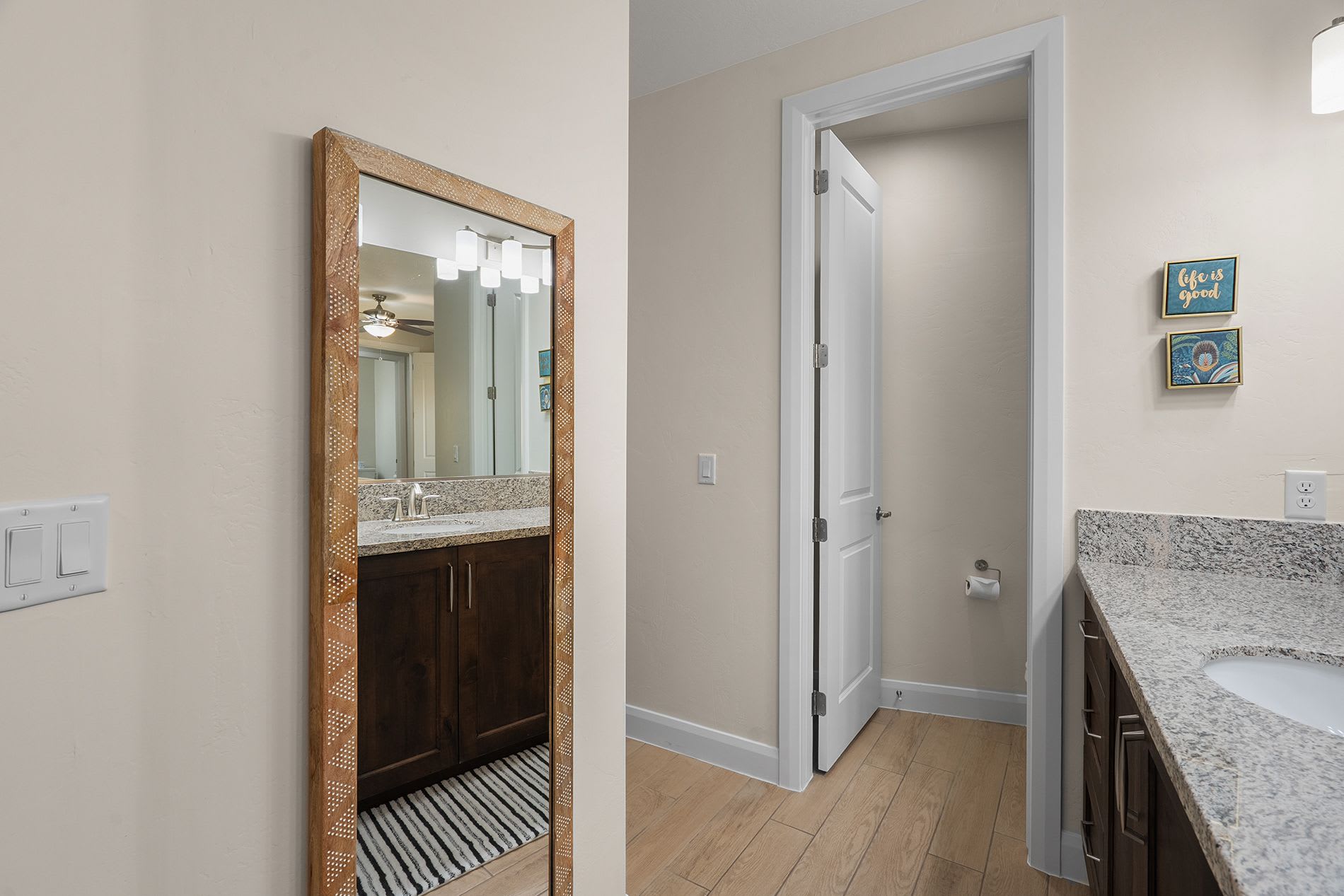 Vanity area with ample space