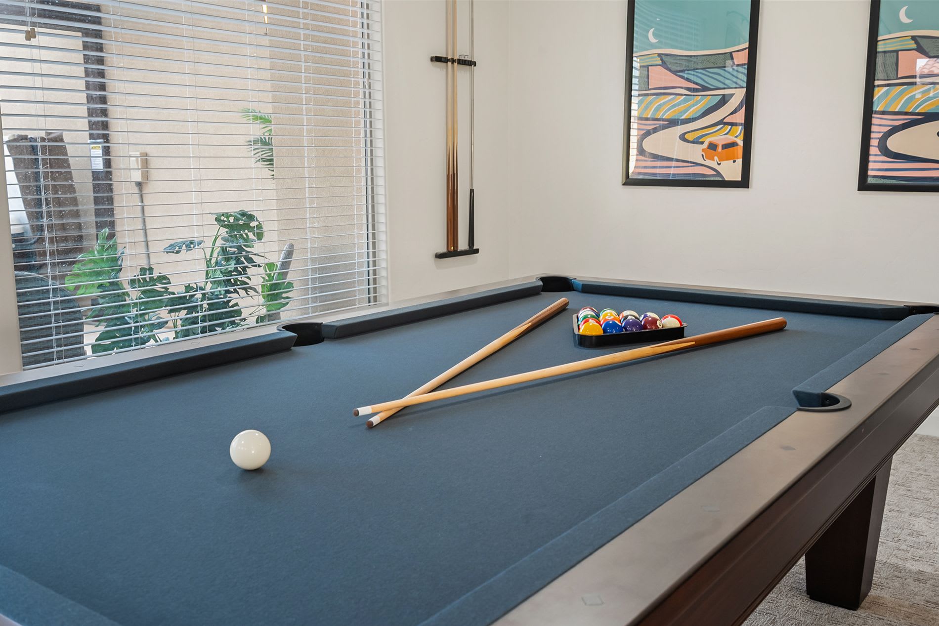 Pool table ready for friendly competition