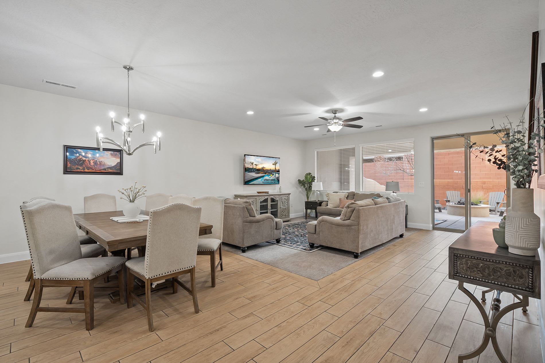Living area and dining space