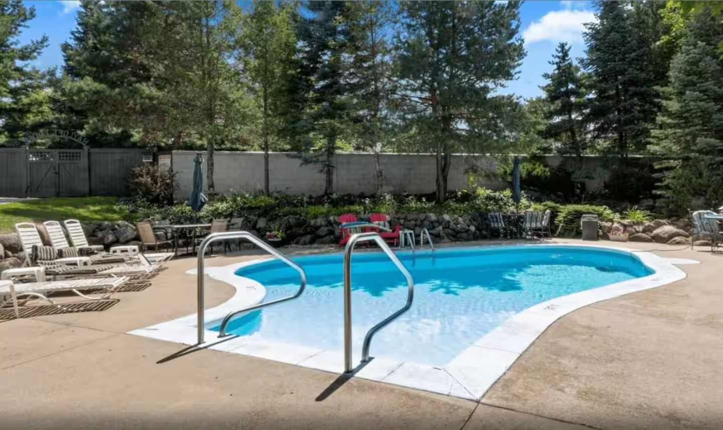 Enjoy your time Poolside at the Hayloft Lodge!