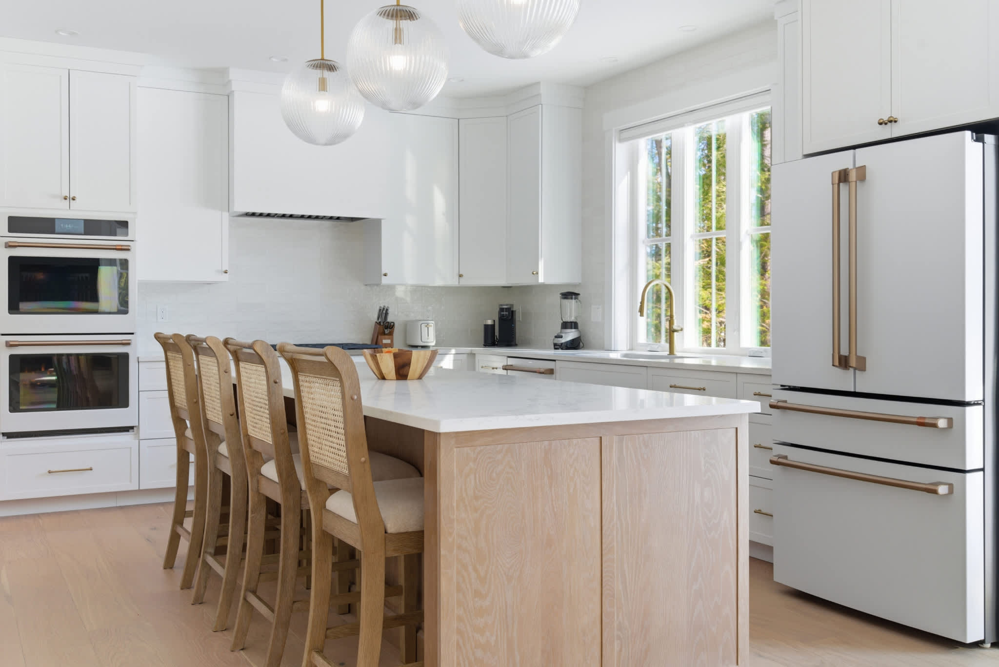 The open kitchen offers ample space & all the comforts of home​