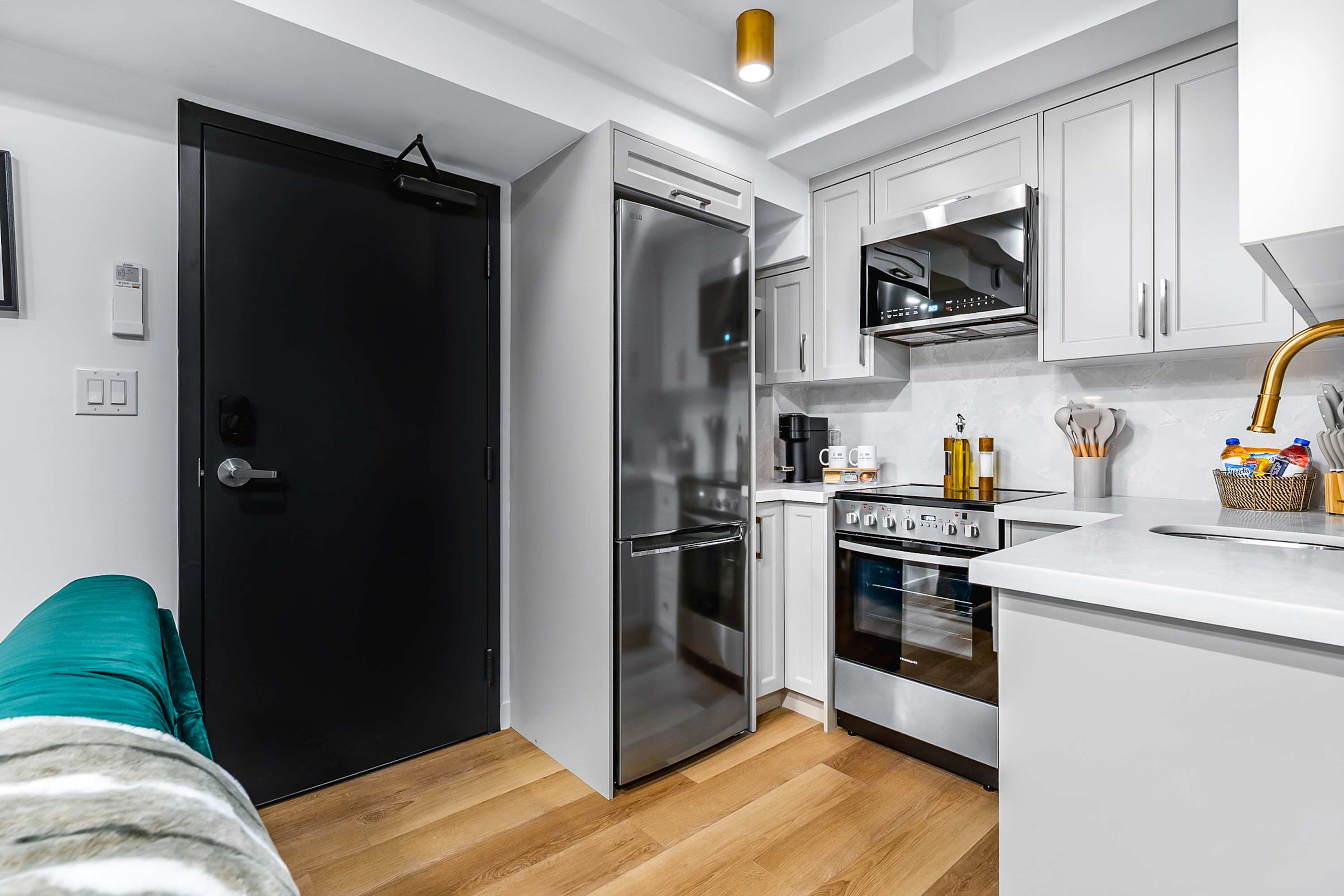 Cook with ease in this sleek, functional kitchen.
