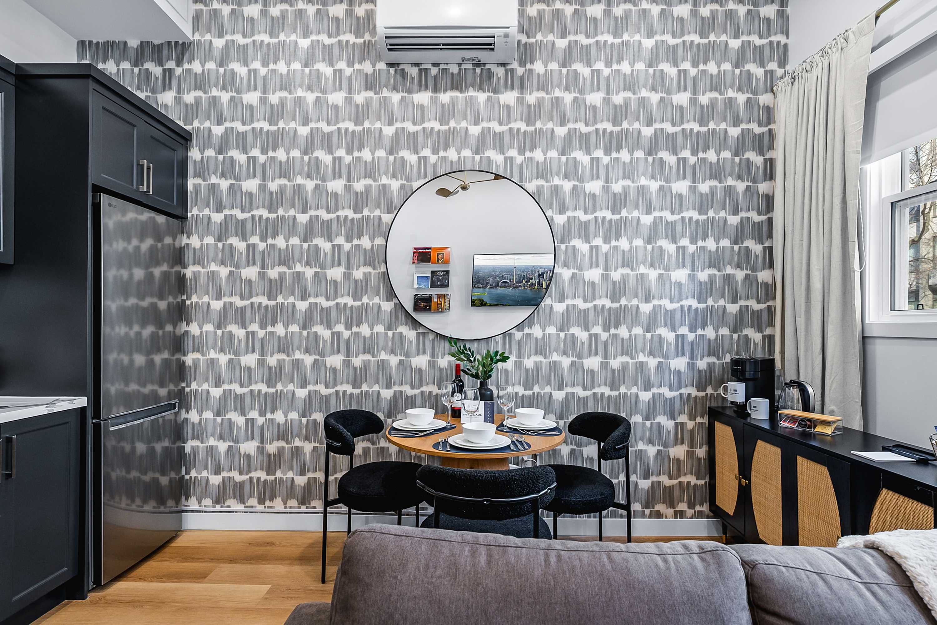 stylish dining area designed for shared meals and conversation.