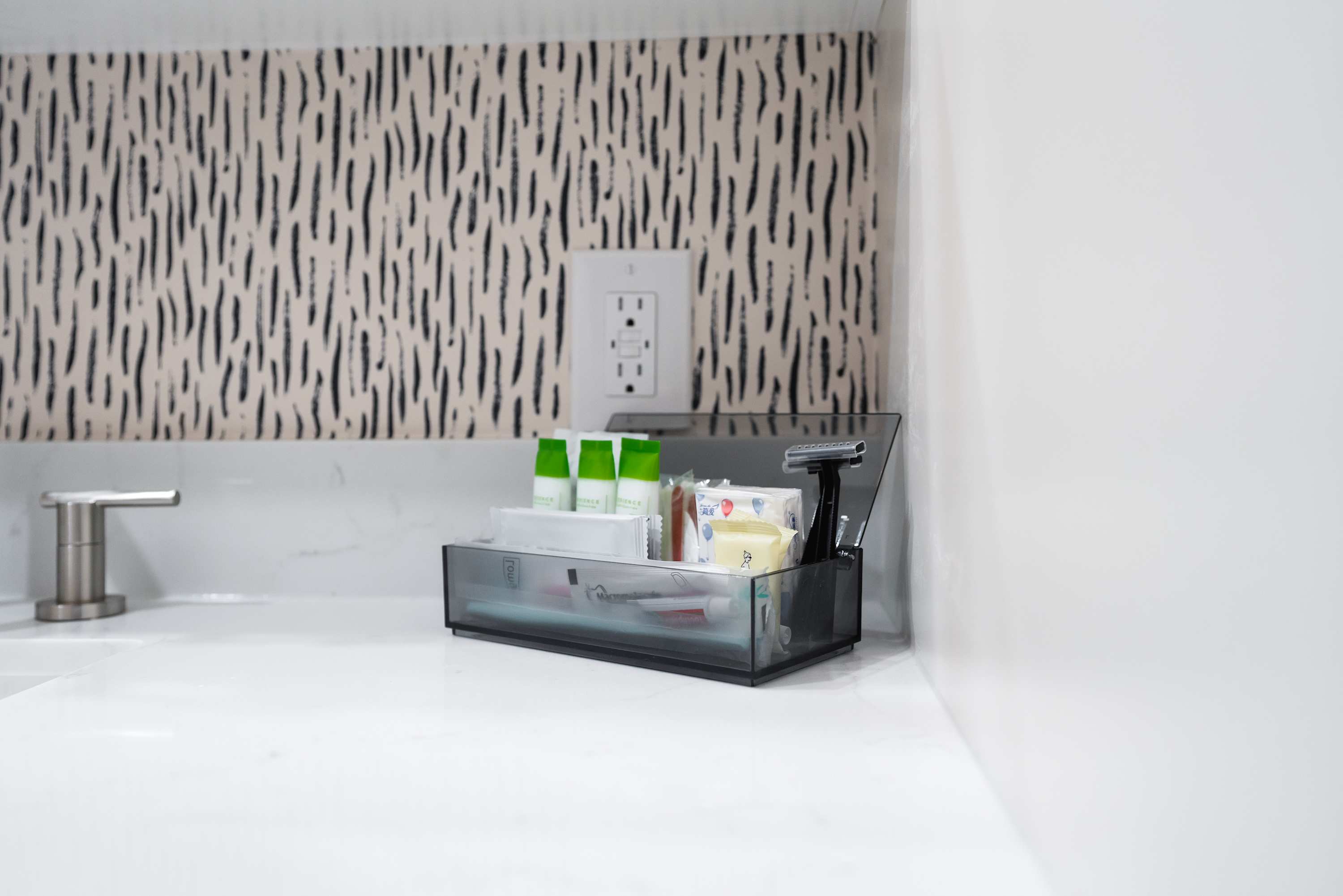 Stylish vanity area in the bathroom.