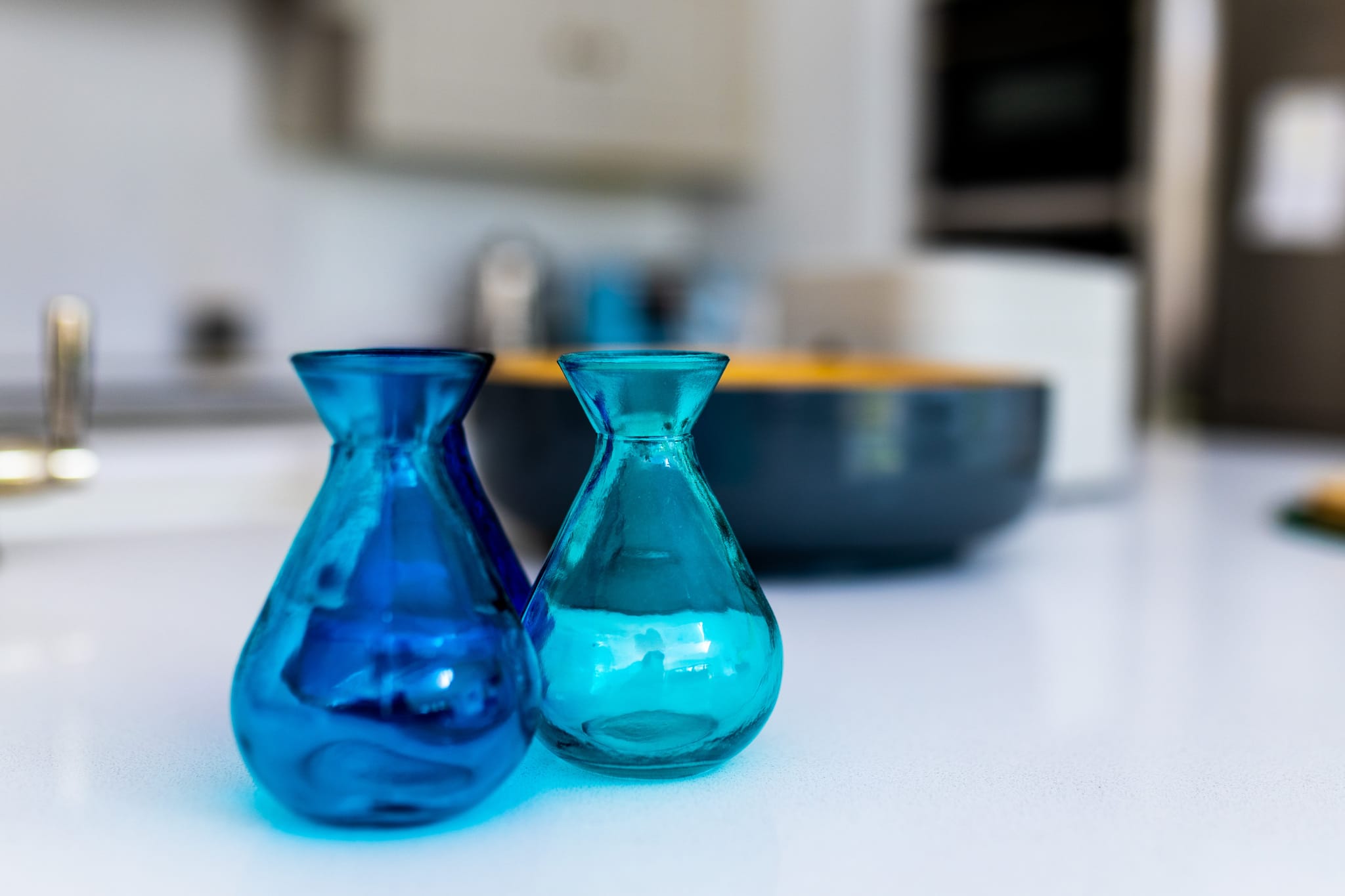 Elegant kitchen details with stylish glassware.
