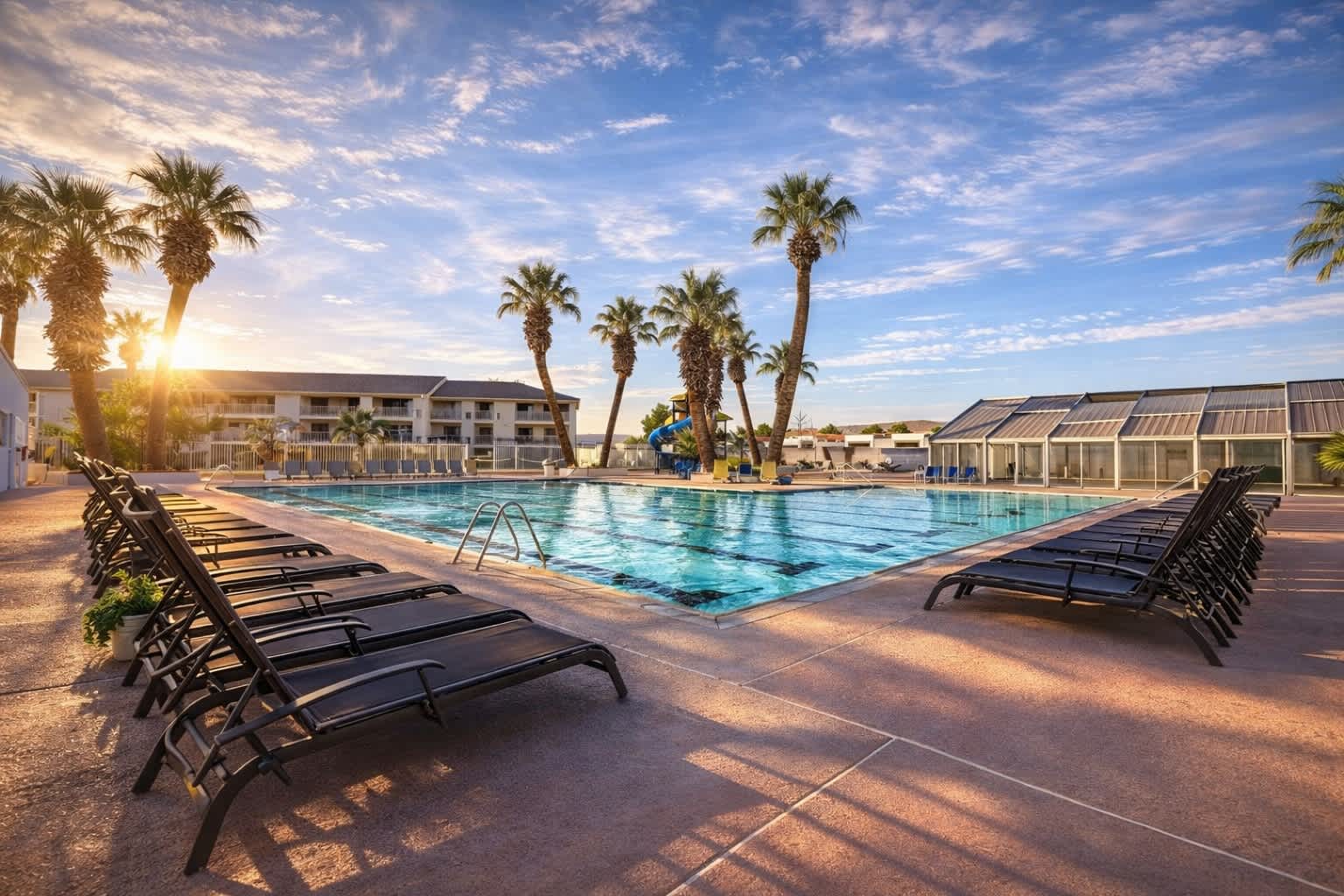 Large pool at Las Palmas. Access pass included