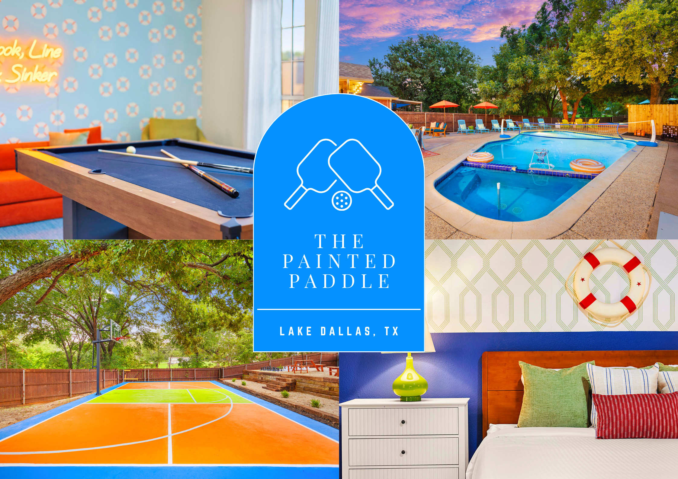 The Painted Paddle: Pool, HotTub, Pickleball Court — Lake Dallas, TX — vacation rental