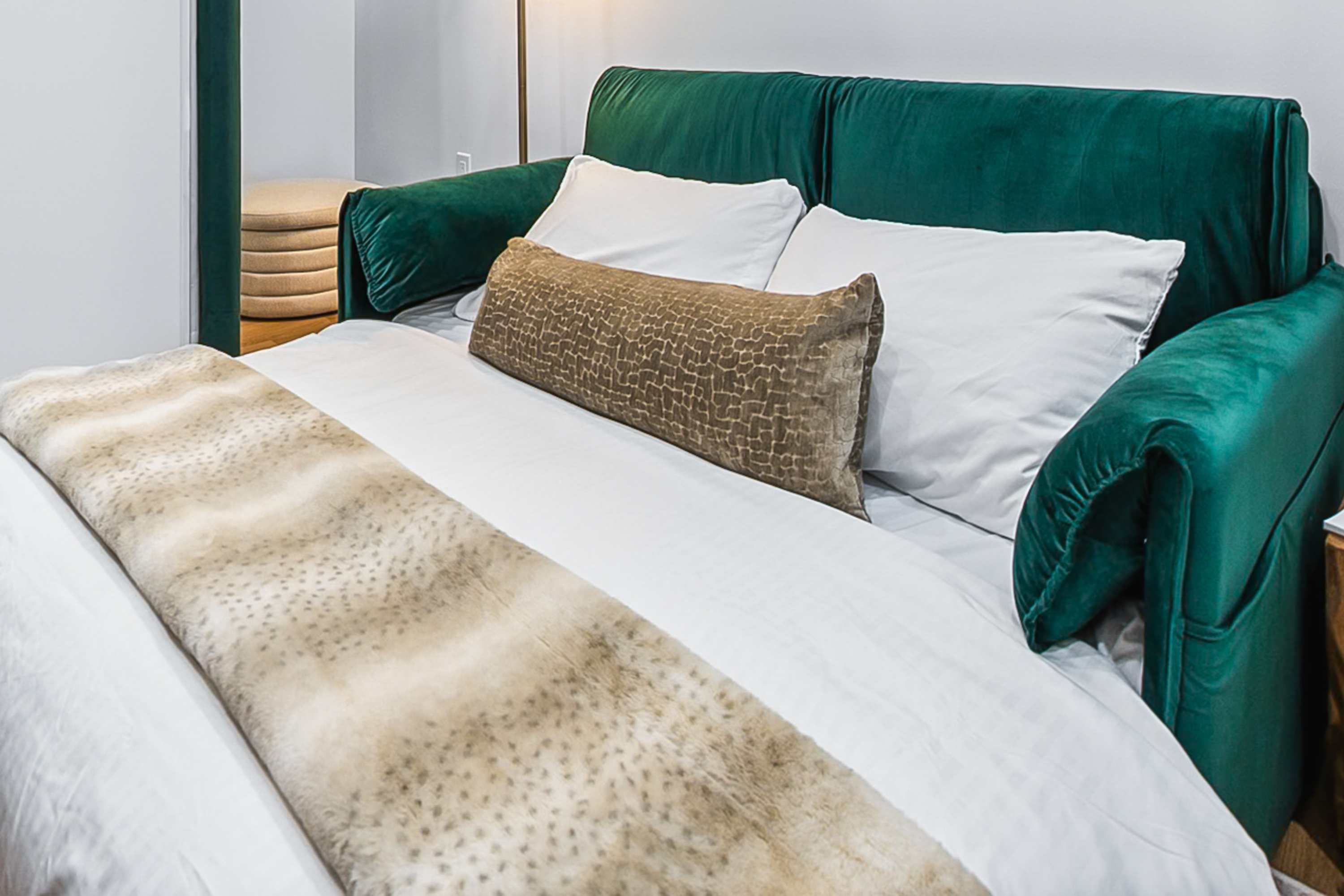 Comfortable sofa bed for additional sleeping space.