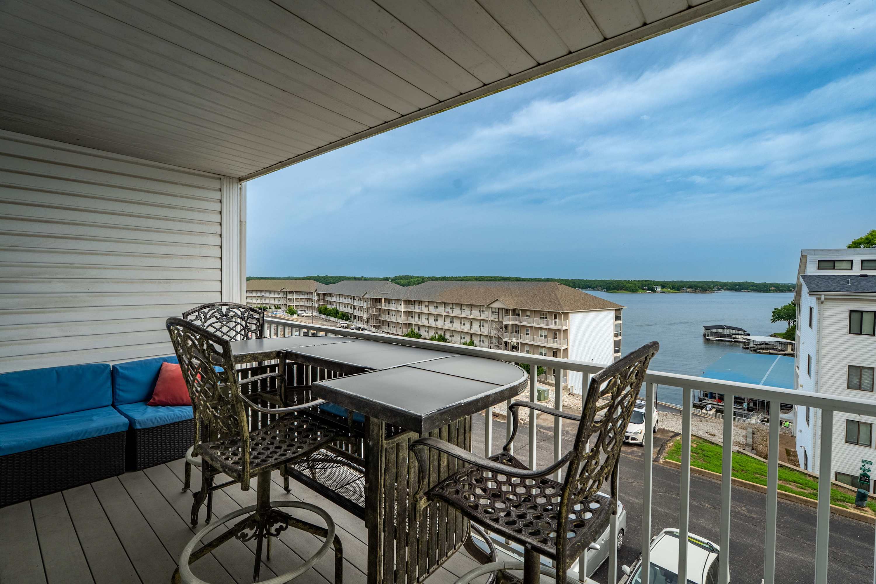 Lounge the day away or dine alfresco with gorgeous views on the balcony​