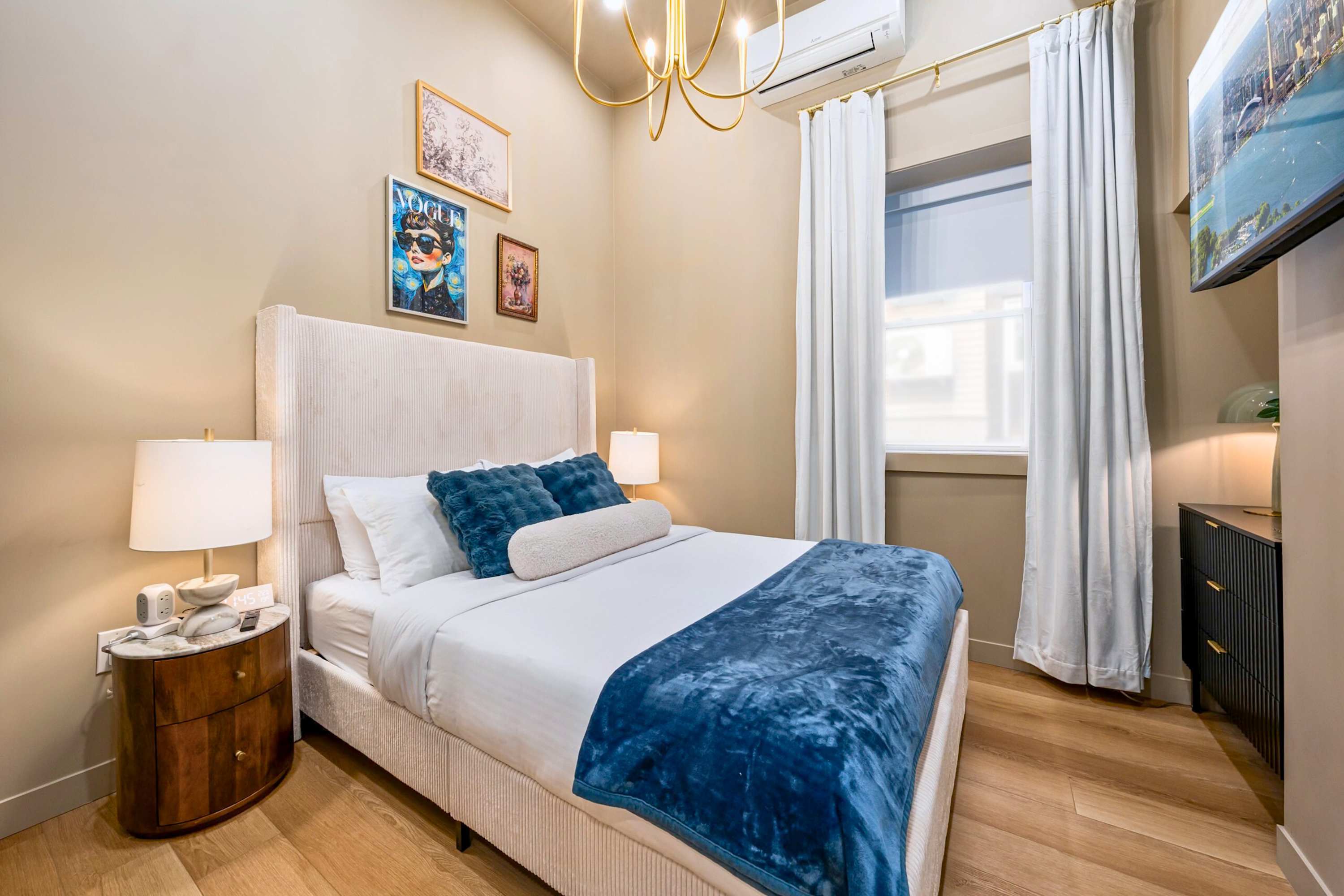 Comfortable sleeping space with natural light.