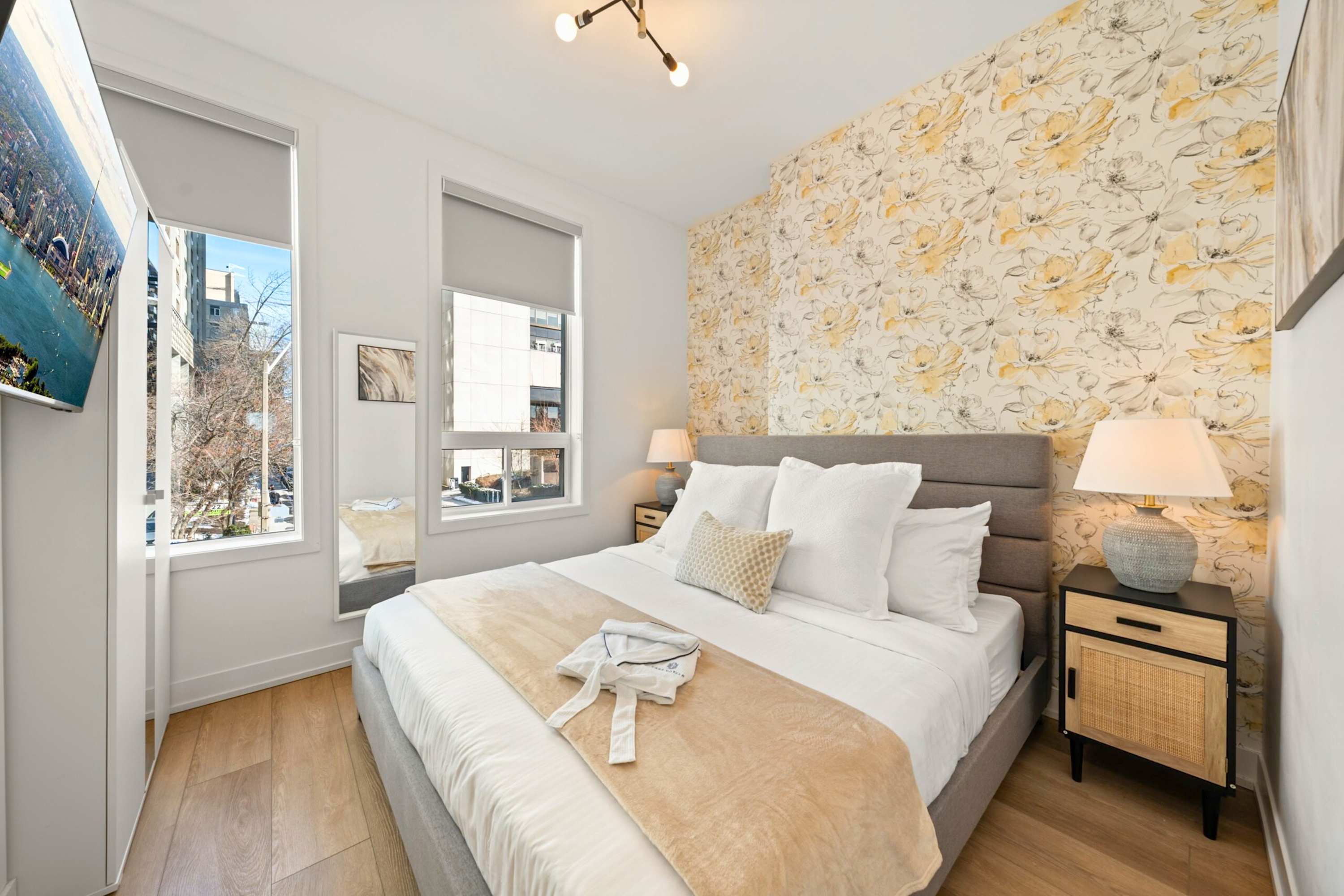King Bedroom with fresh linens.