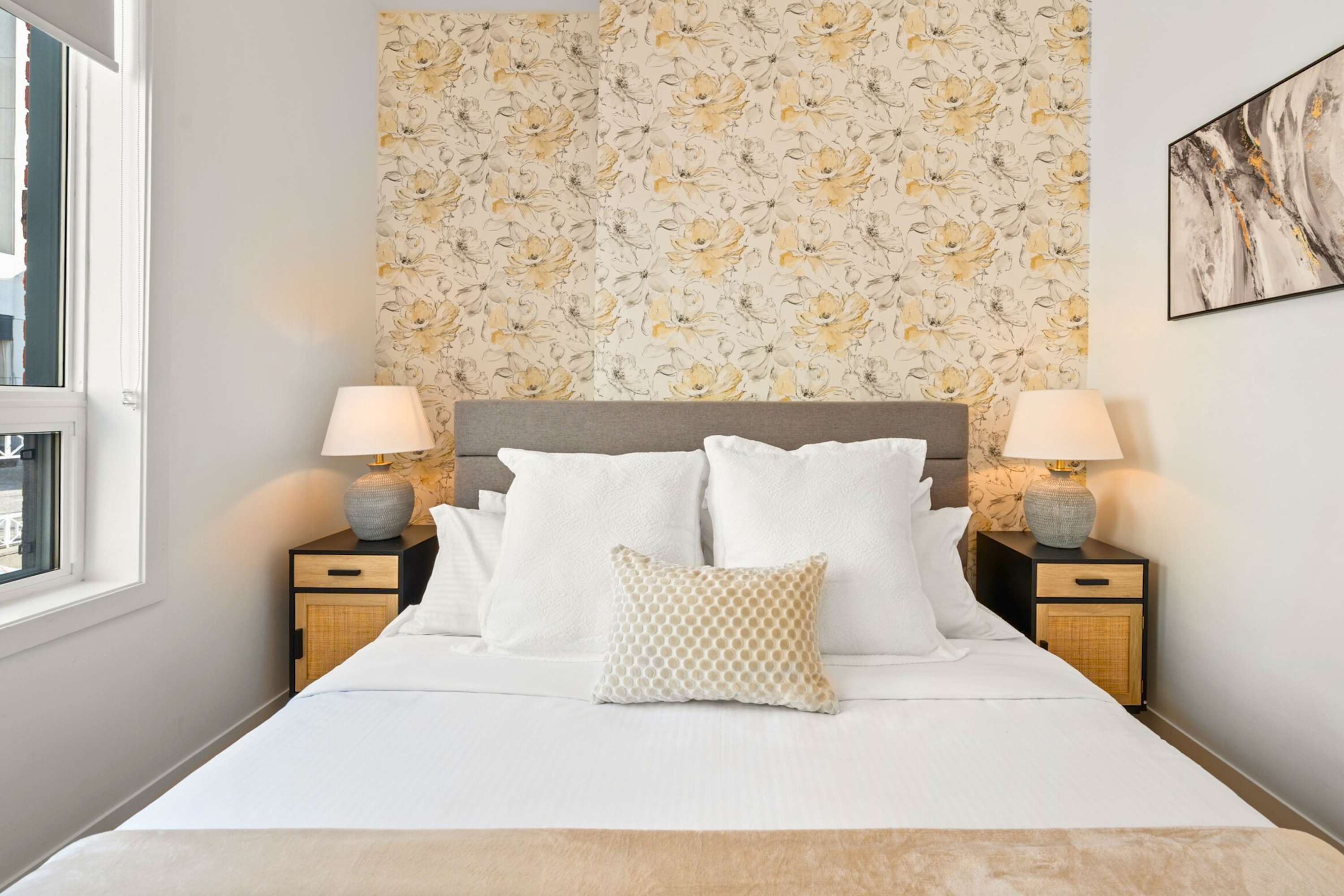 Queen Bedroom with natural light.