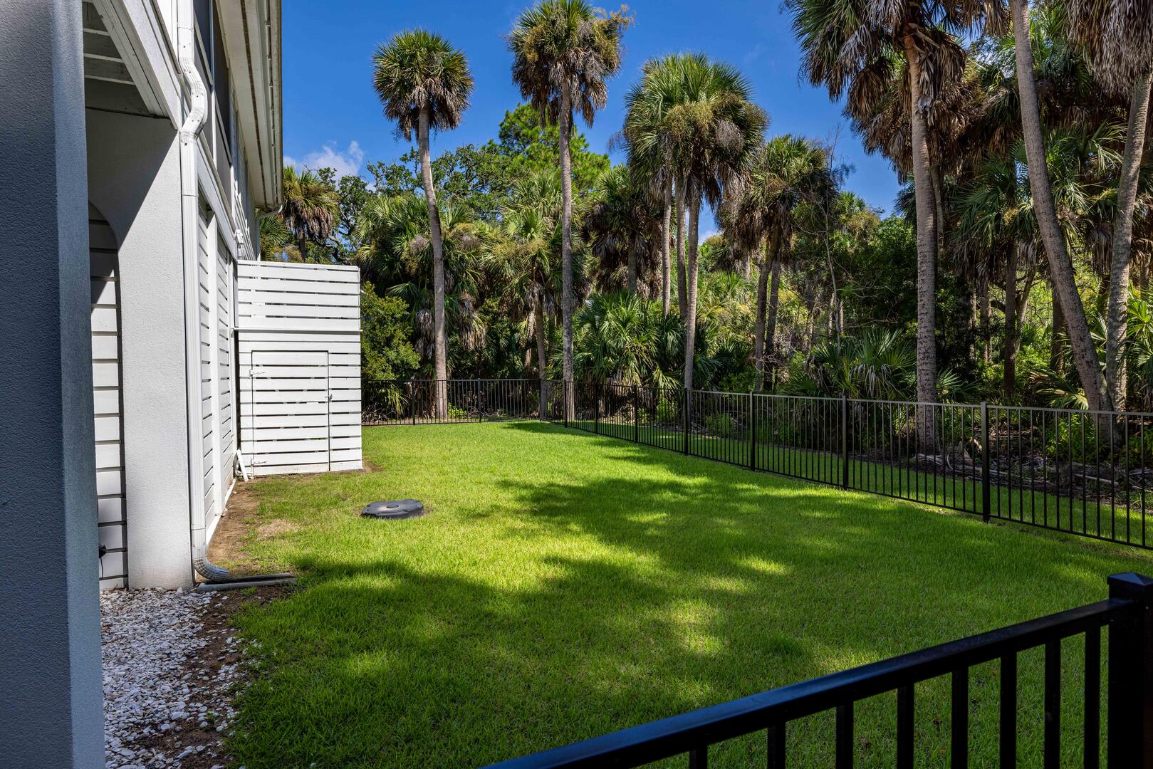 Fenced in backyard