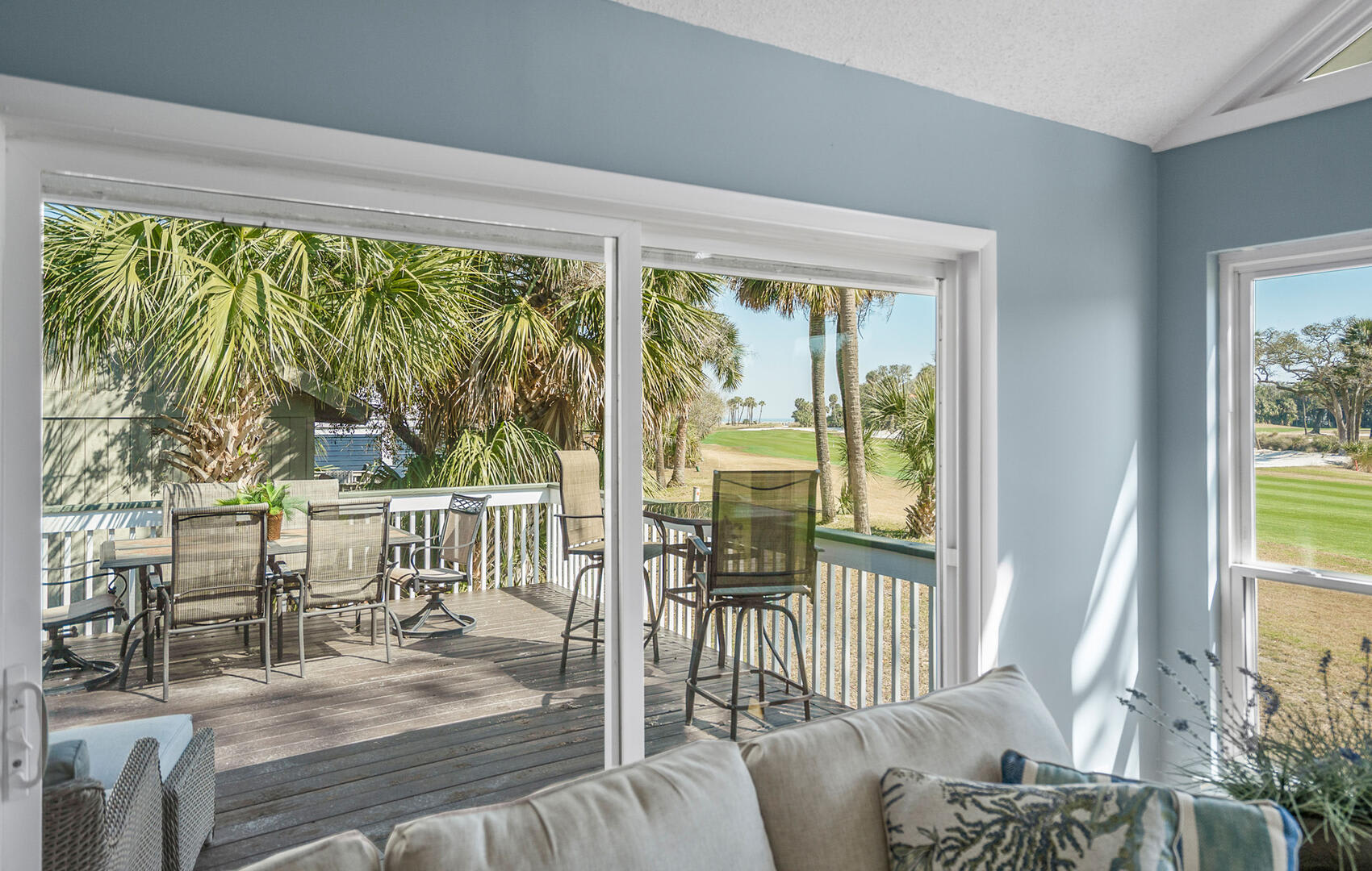 Spacious deck with beautiful golf course views