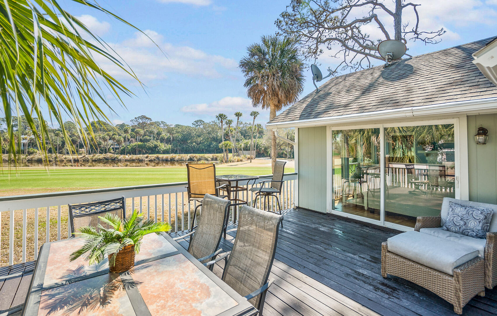 Spacious deck with beautiful golf course views
