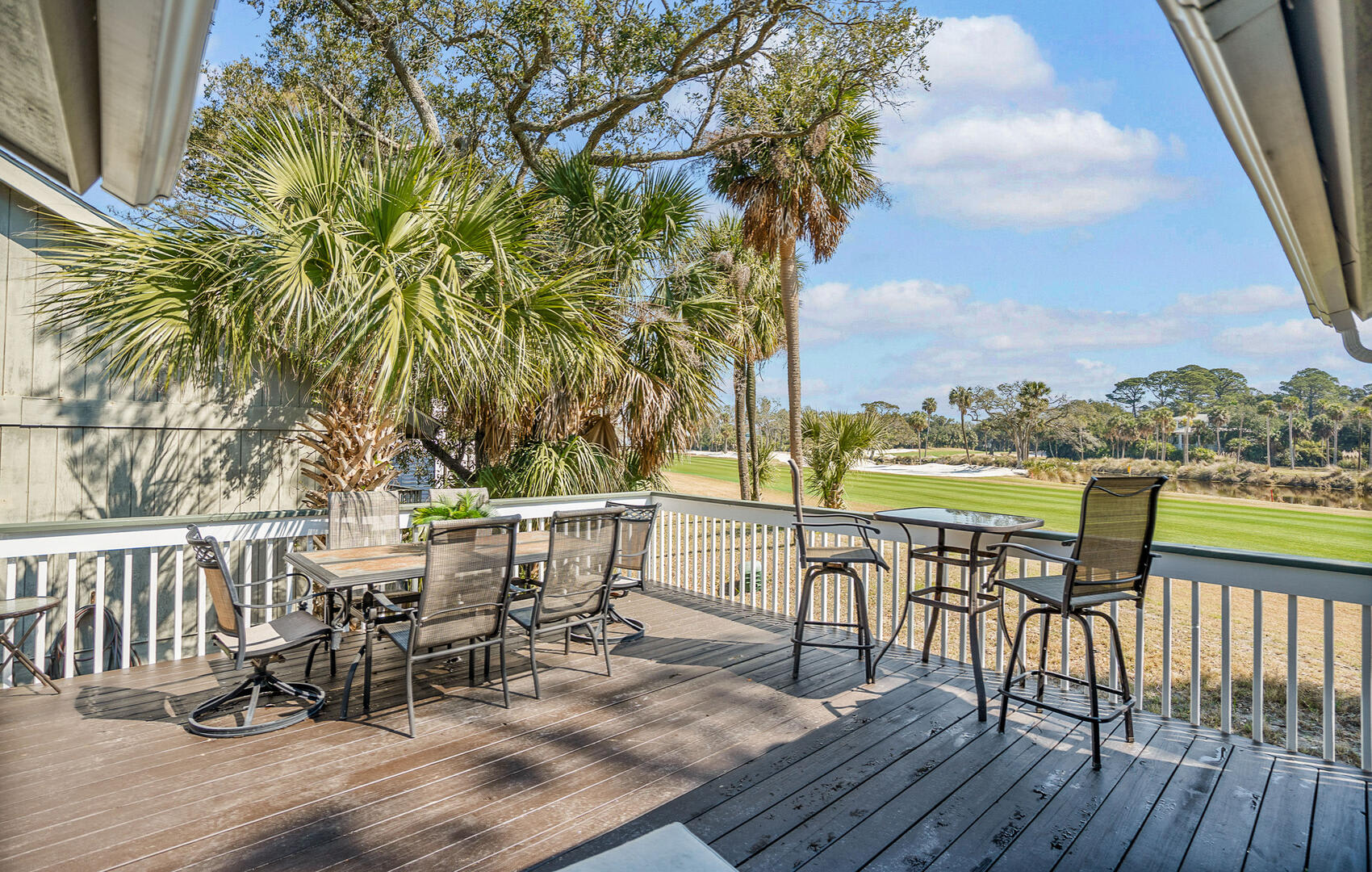 Spacious deck with beautiful golf course views
