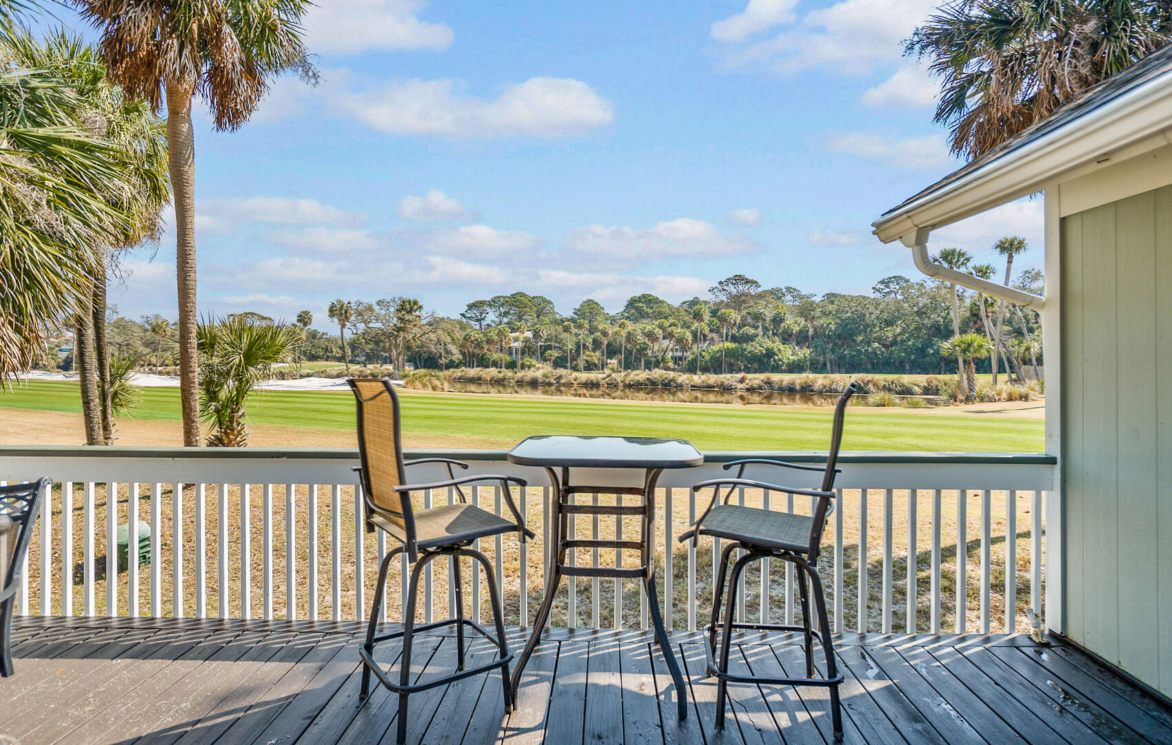 Spacious deck with beautiful golf course views