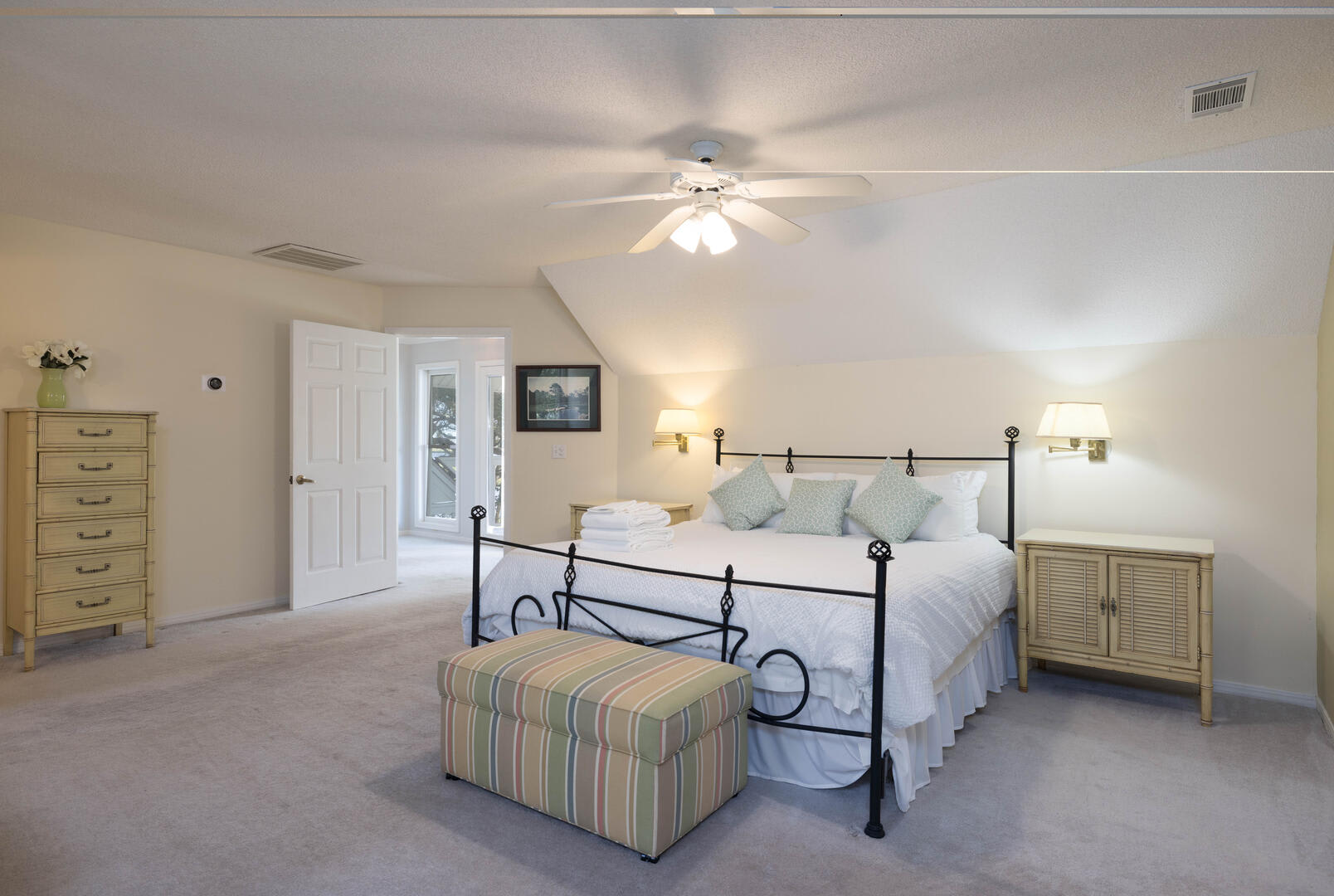 Second floor guest bedroom with en suite bathroom. Please note that bunk bedroom is off of this bedroom.