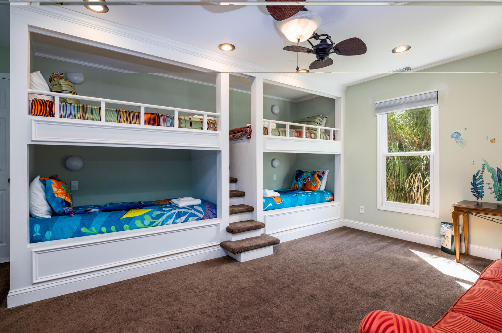 Second floor guest bedroom with en suite bathroom. Please note that bunk bedroom is off of this bedroom.