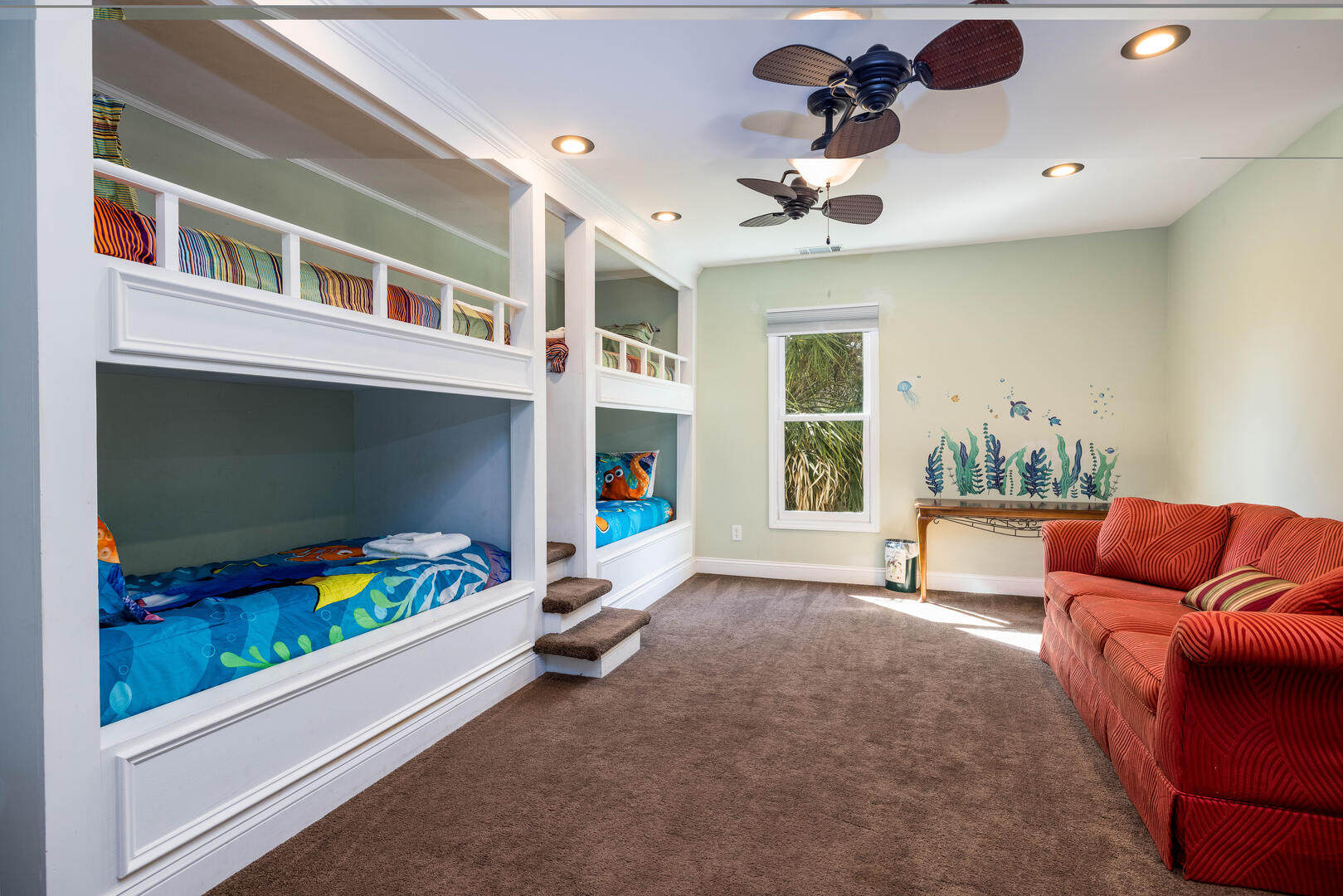 Second floor guest bedroom with en suite bathroom. Please note that bunk bedroom is off of this bedroom.