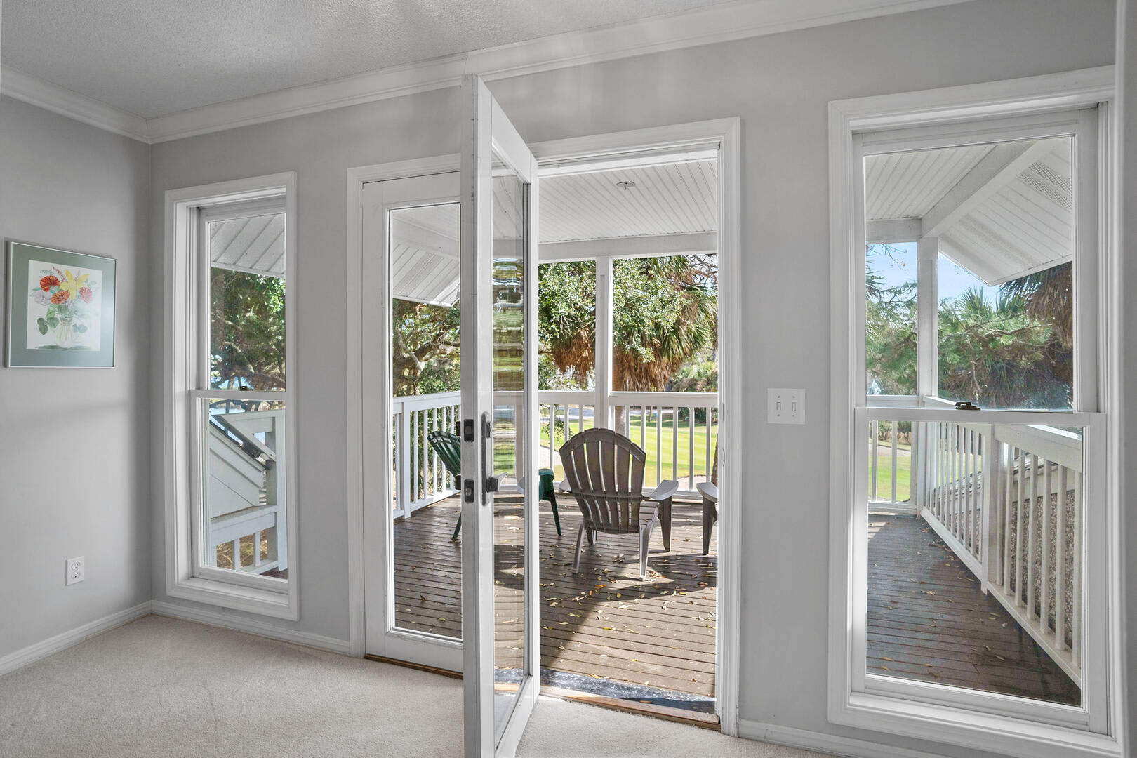 Lovely back deck views of the golf course