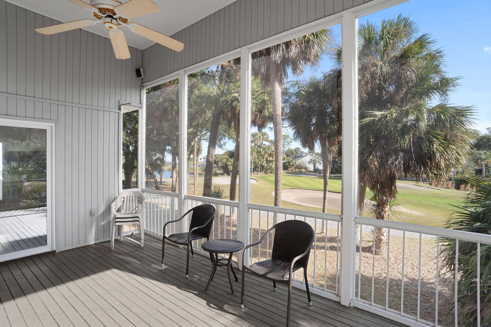 Lovely back deck views of the golf course