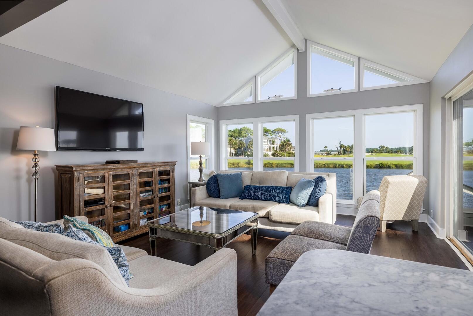 Lovely living room with a view