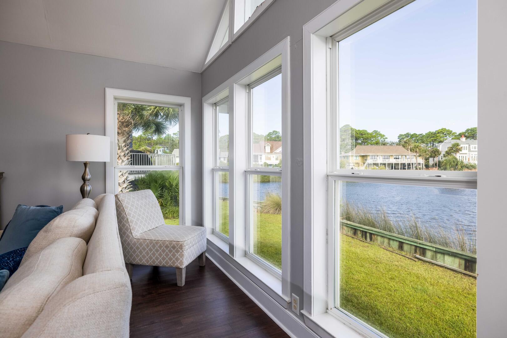Lovely living room with a view