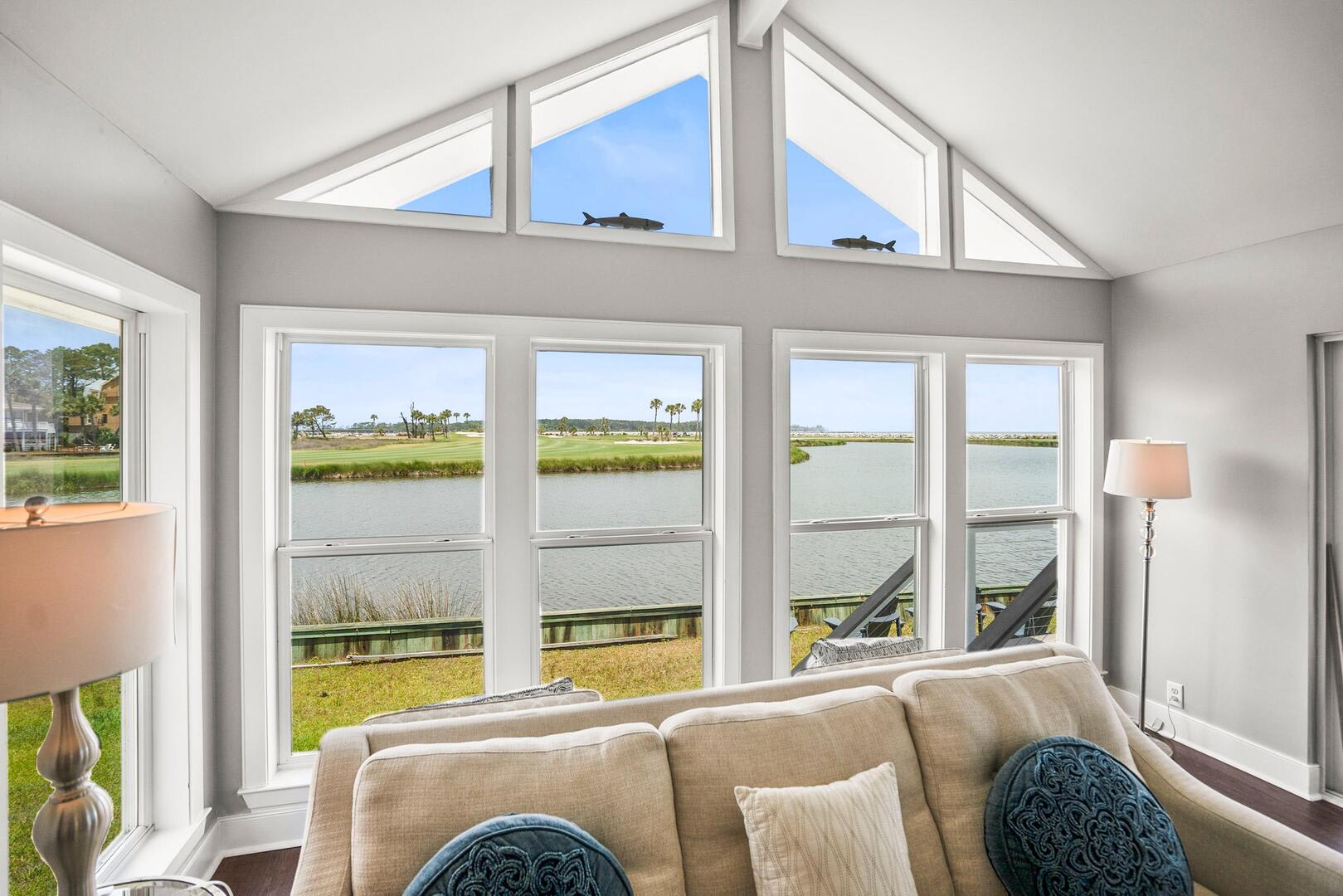 Lovely living room with a view
