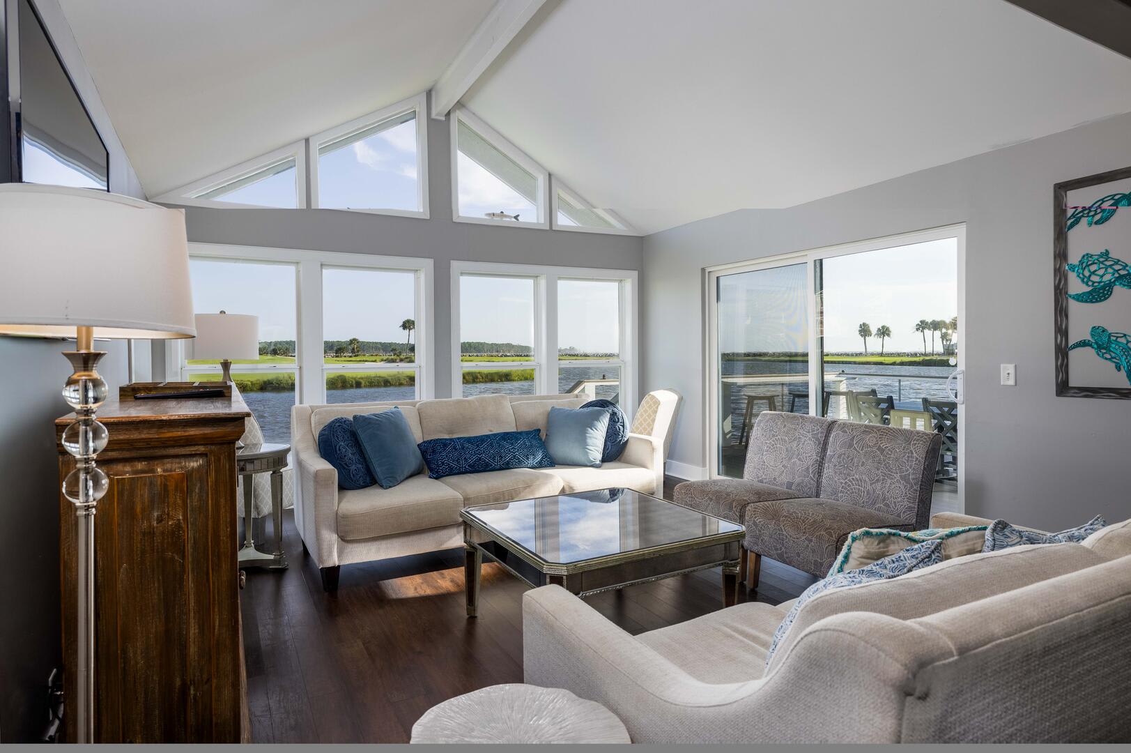 Lovely living room with a view