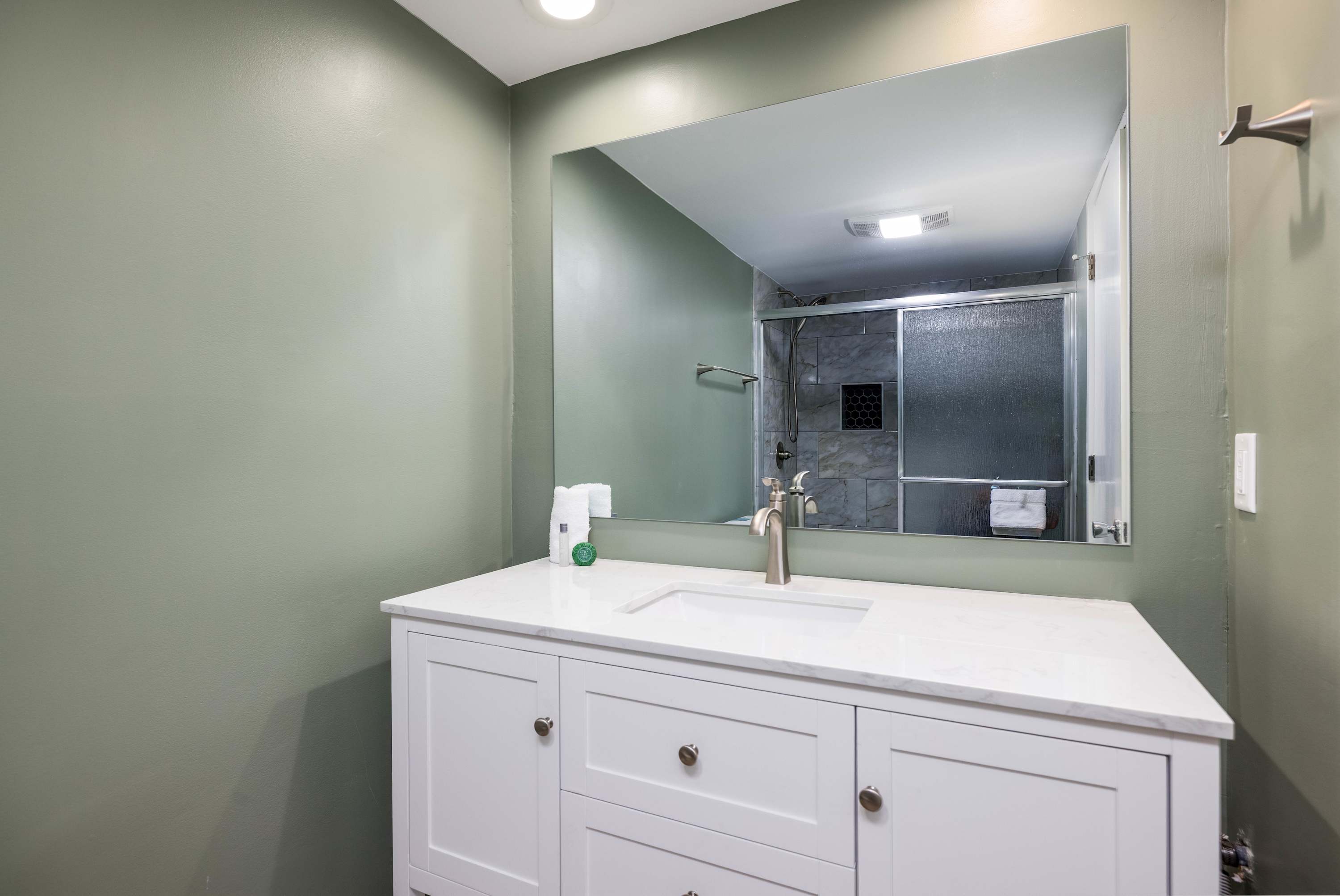 Fully Renovated Primary Bathroom with Walk-In Shower 