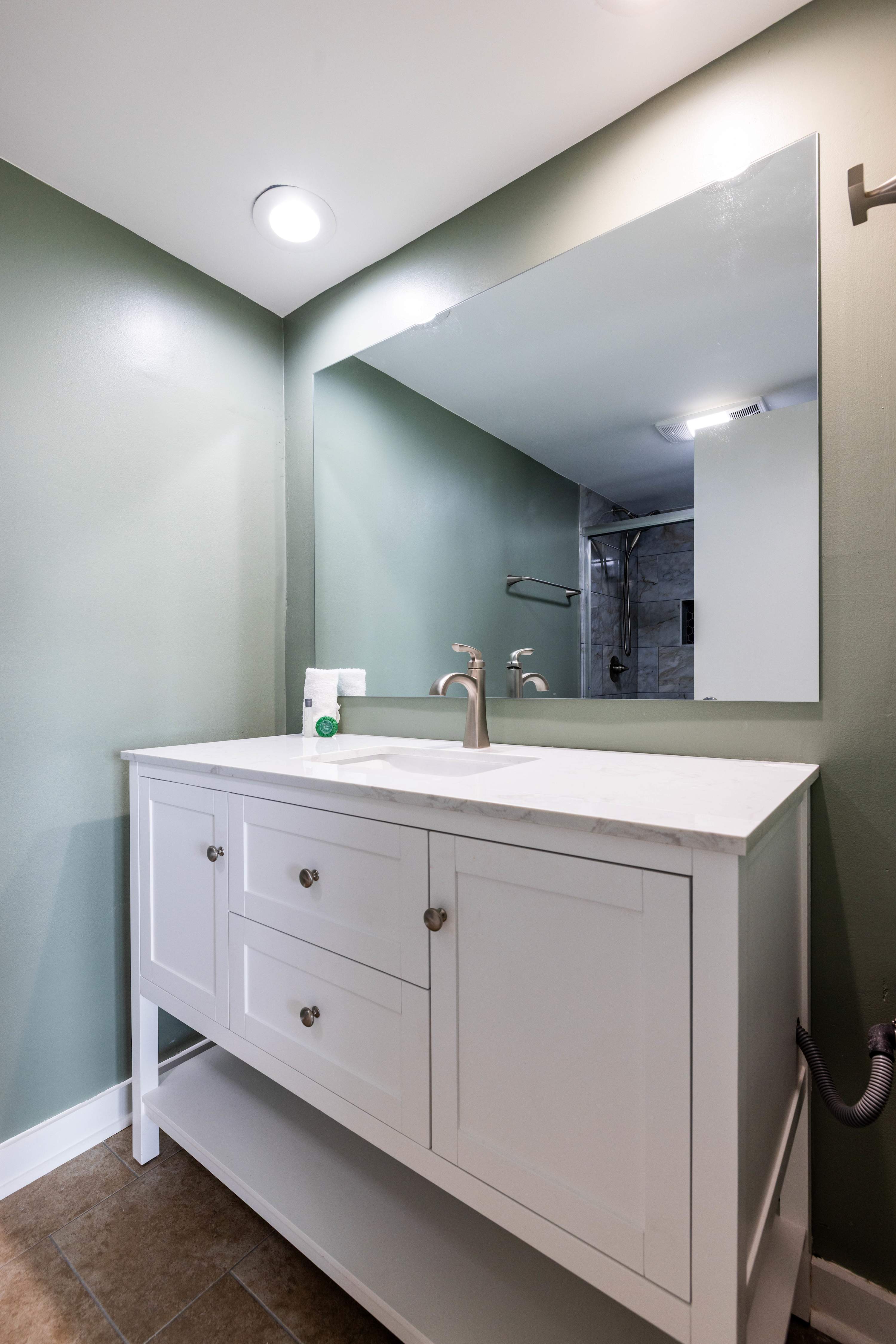 Fully Renovated Primary Bathroom with Walk-In Shower 